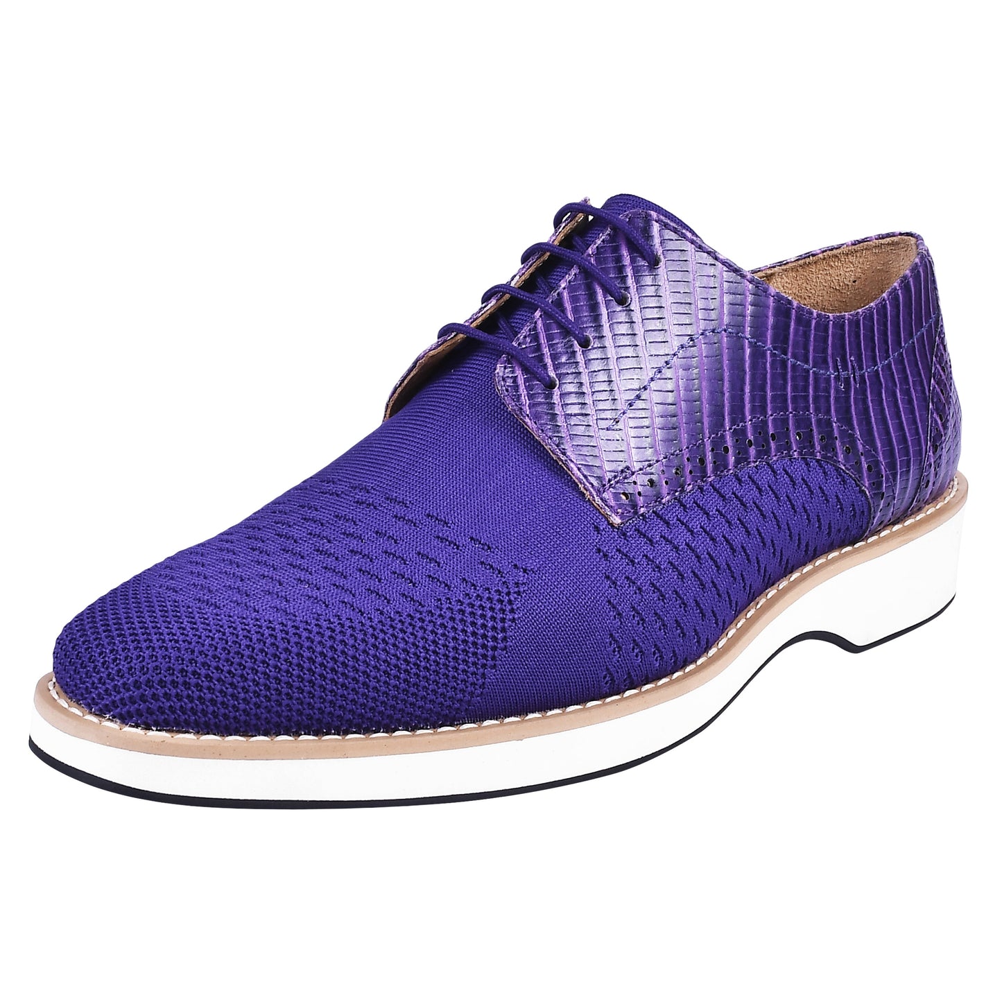 Gutta Lizard Print Leather Textile Casual Sneakers - www.Shopthatapp.com