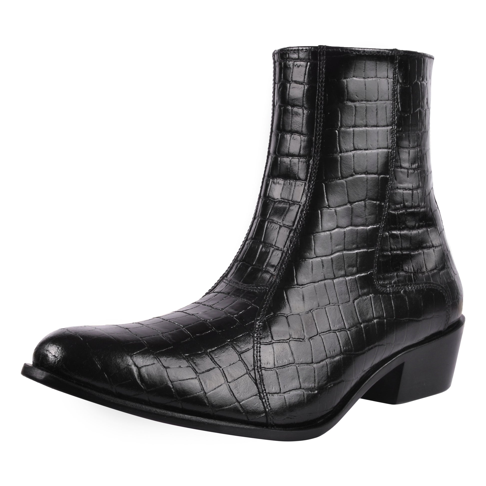 Jazzy Jackman Leather Print Ankle Length Boots - www.Shopthatapp.com