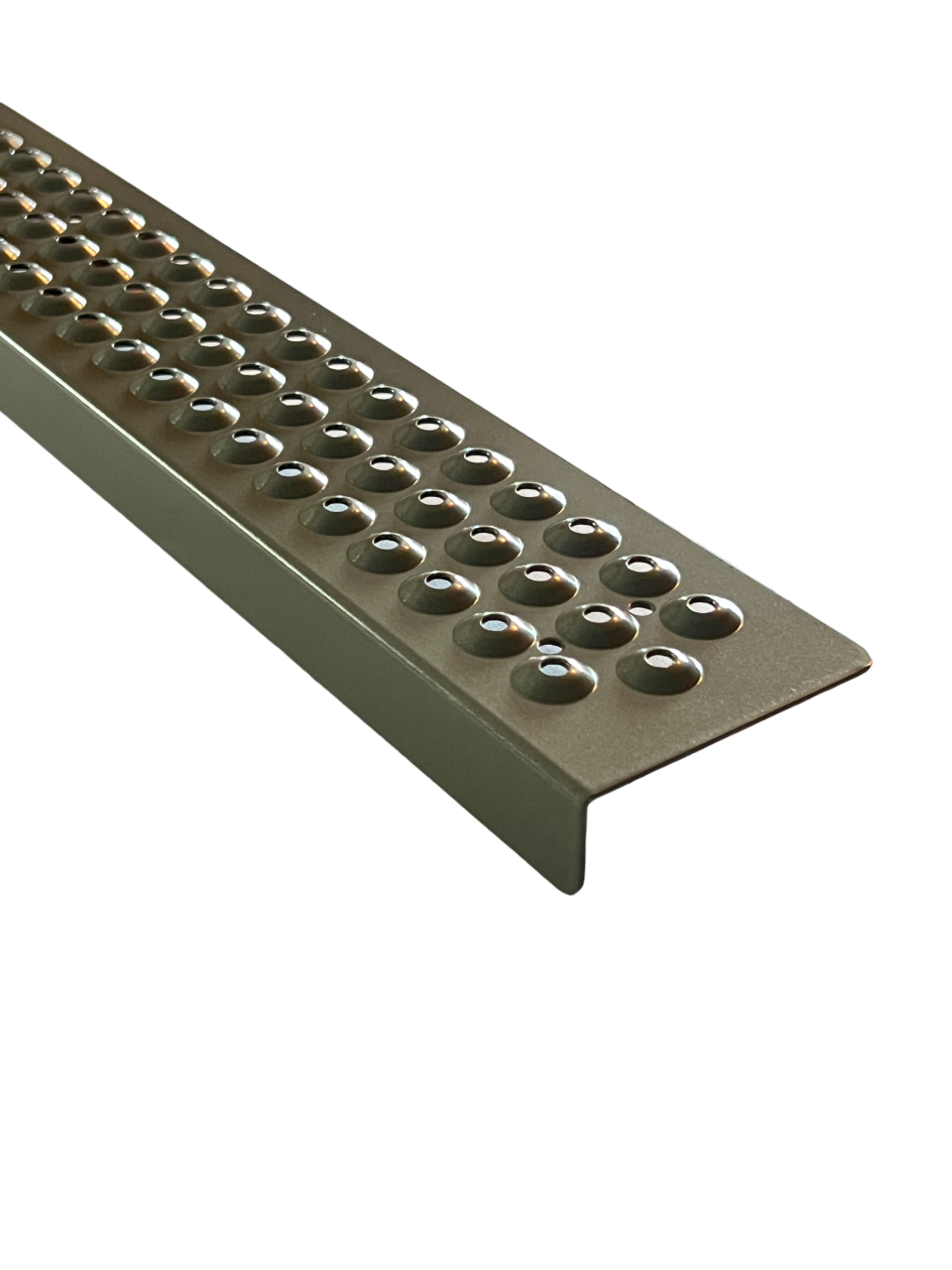 Aluminum Grip Stair Cover Treads - Pearl Mouse Gray, Includes Stainless Steel 1" Screws - 3" x 32" w/ 1" Nose - www.Shopthatapp.com