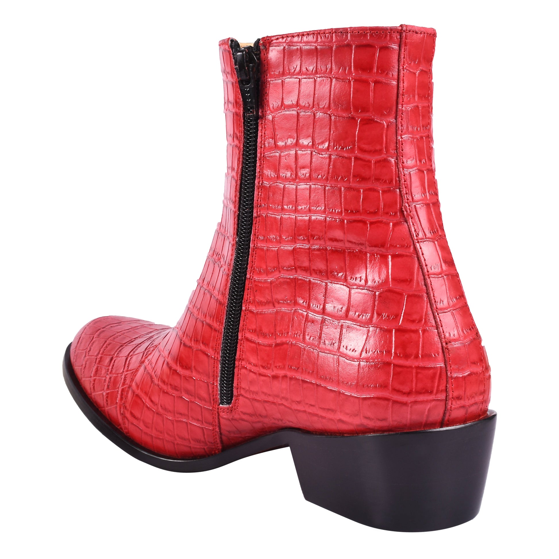 Jazzy Jackman Leather Print Ankle Length Boots - www.Shopthatapp.com