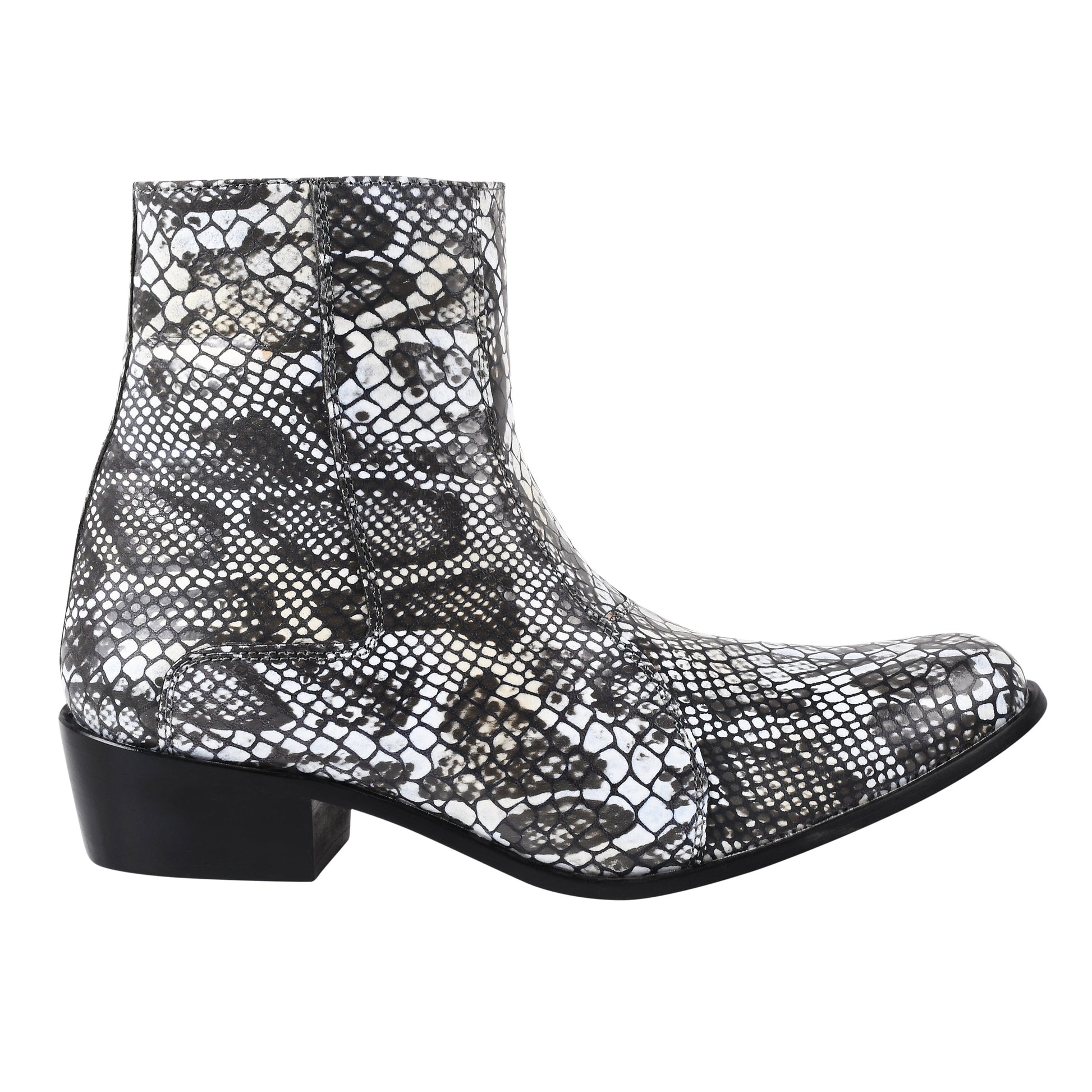 Jazzy Jackman Leather Print Ankle Length Boots - www.Shopthatapp.com