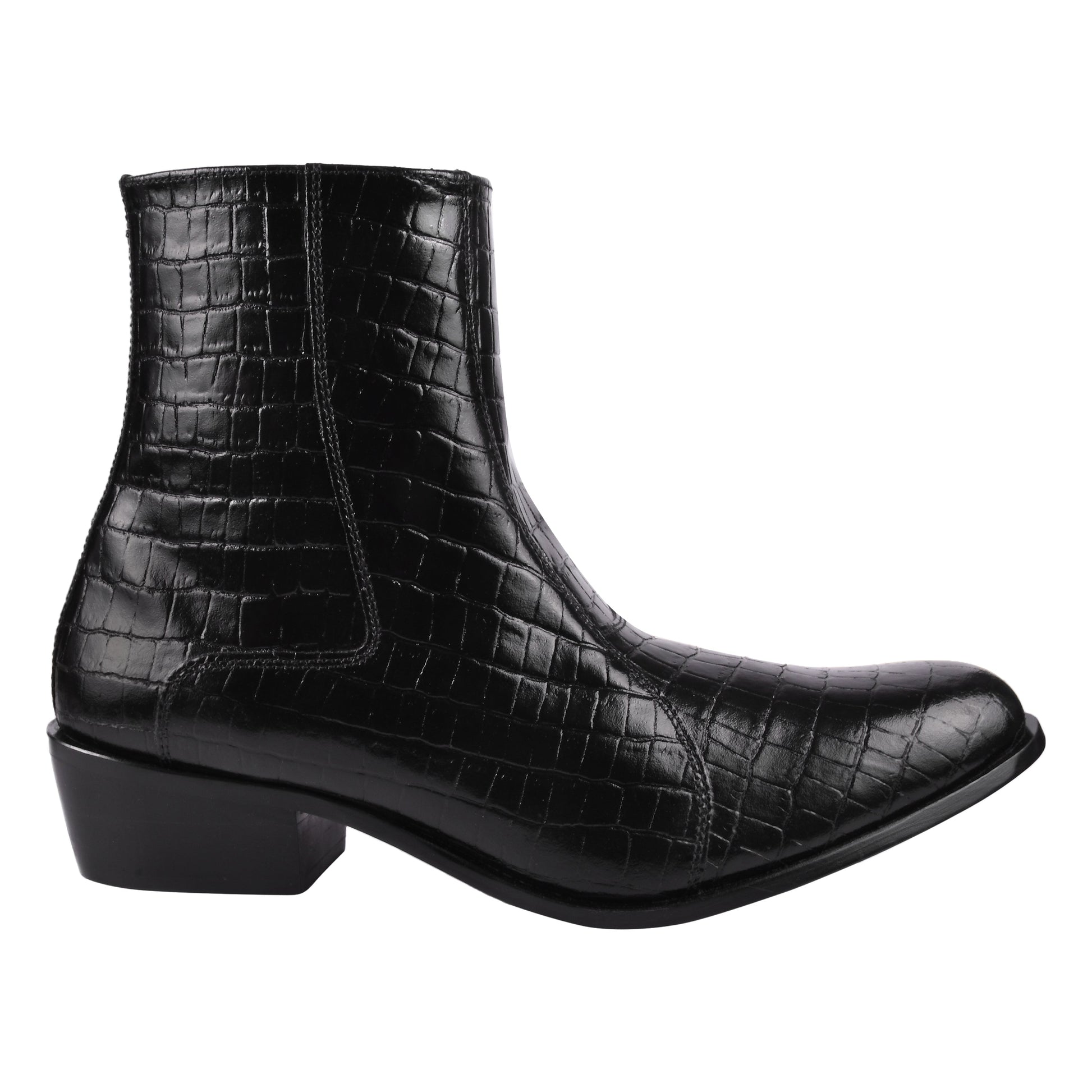 Jazzy Jackman Leather Print Ankle Length Boots - www.Shopthatapp.com