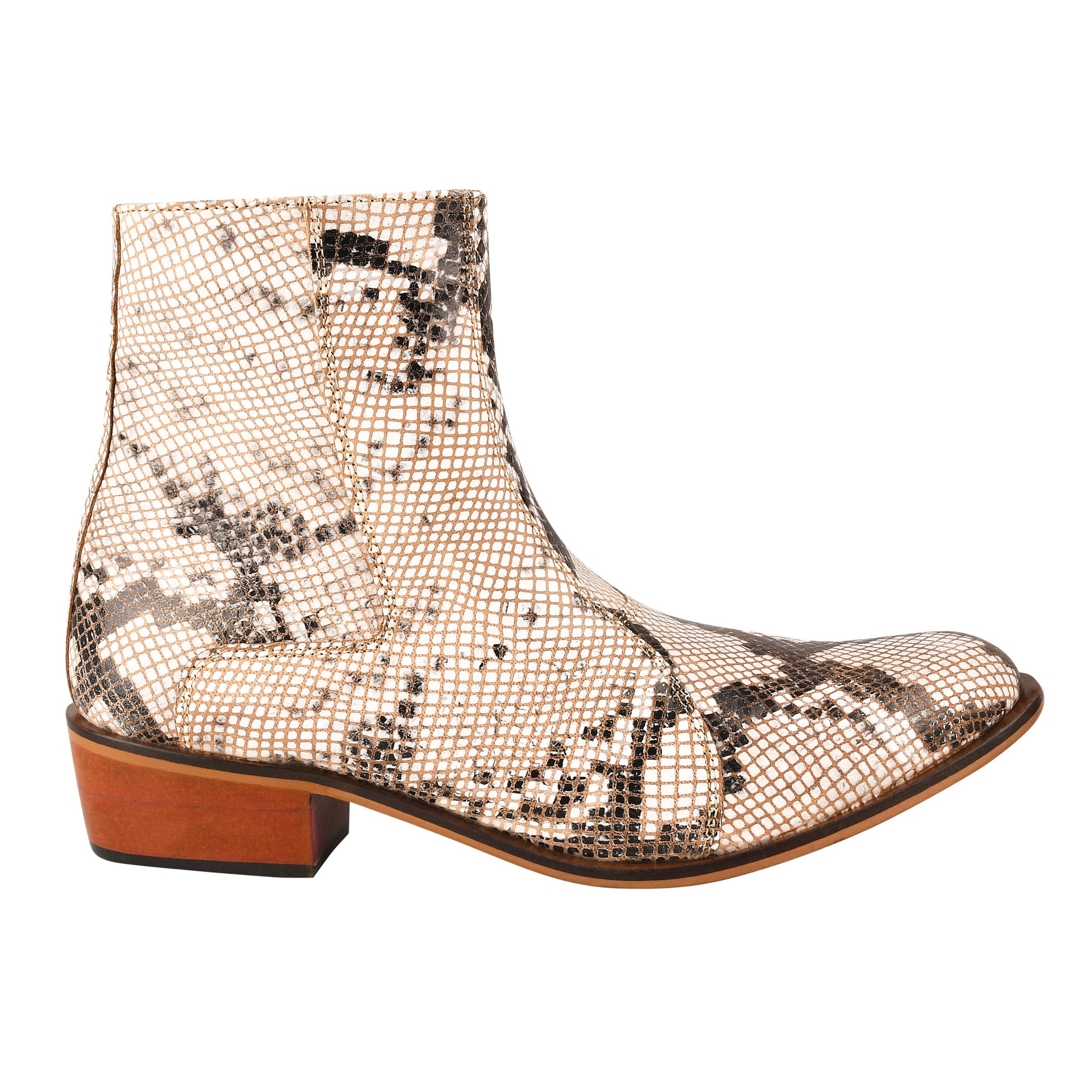 Jazzy Jackman Leather Print Ankle Length Boots - www.Shopthatapp.com