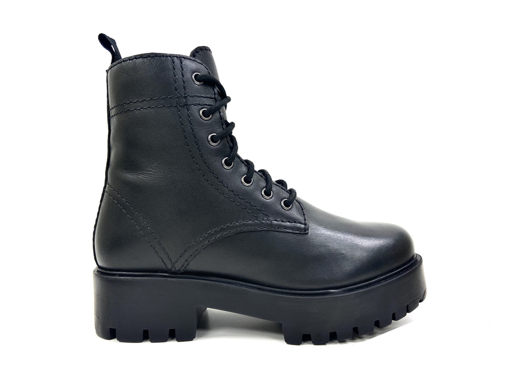 Alice Black Heeled Combat Boot - www.Shopthatapp.com