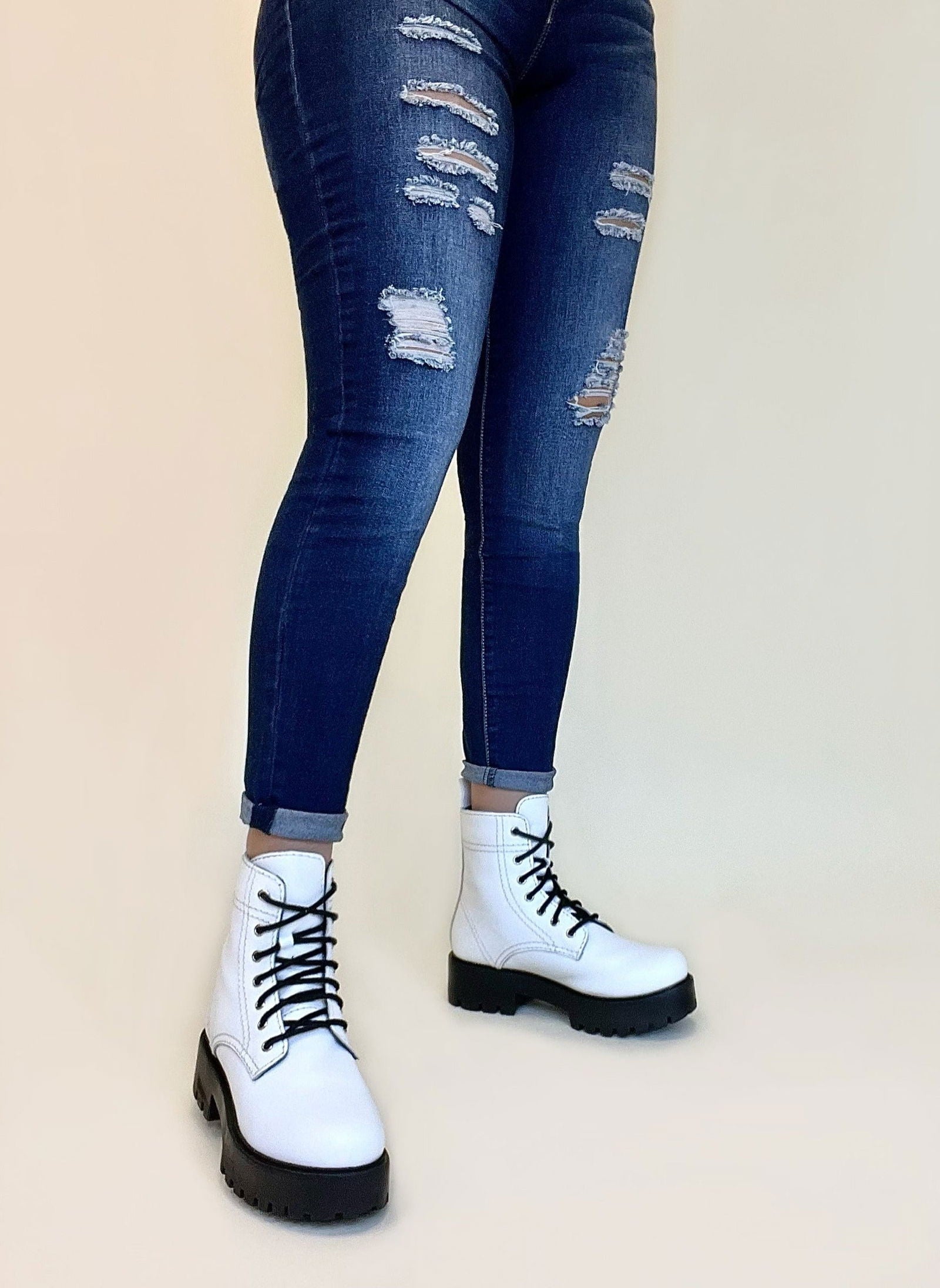 Alice White Heeled Combat Boot - www.Shopthatapp.com