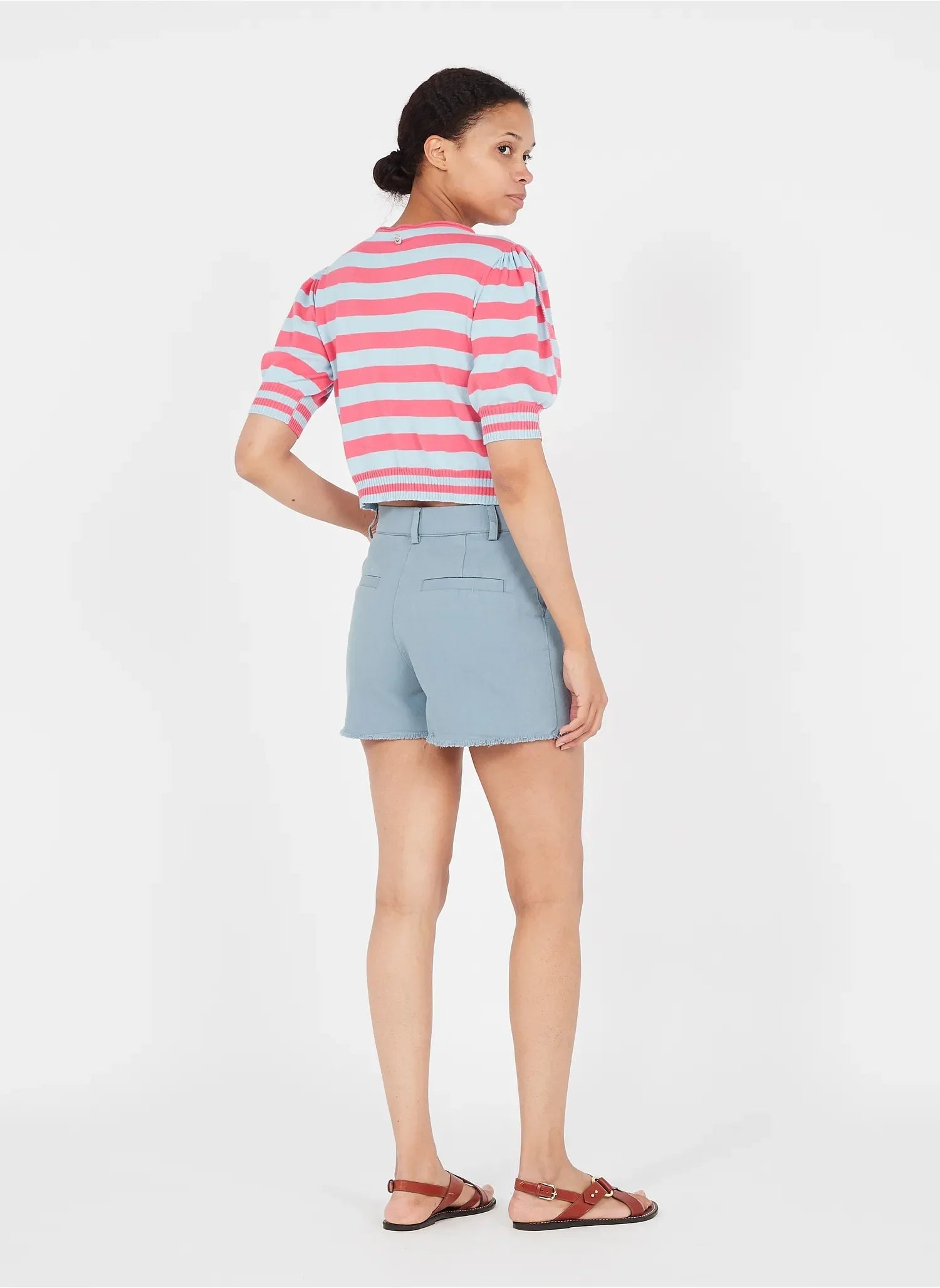 BLUE COTTON SHORTS - www.Shopthatapp.com