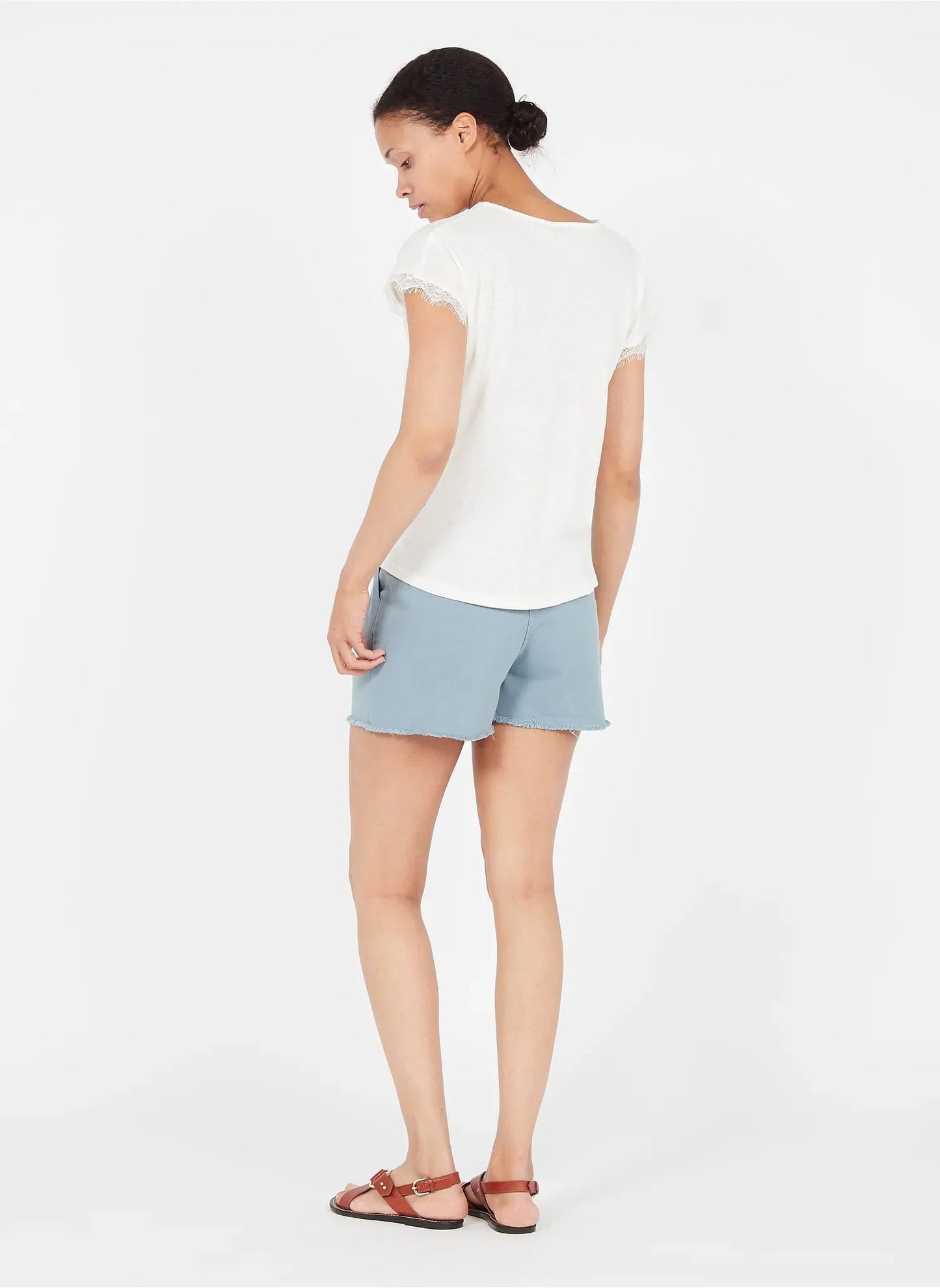 BLUE COTTON SHORTS - www.Shopthatapp.com