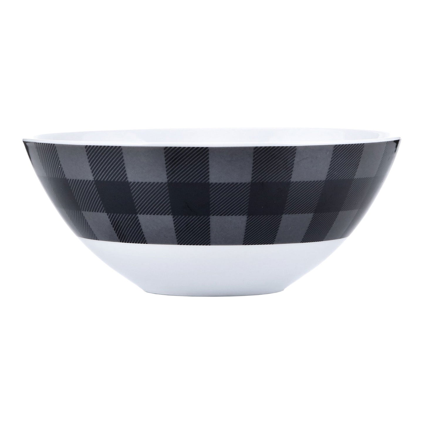 Dinnerware Set 16 Piece Buffalo Plaid Grey/Black, Service for 4 - www.Shopthatapp.com