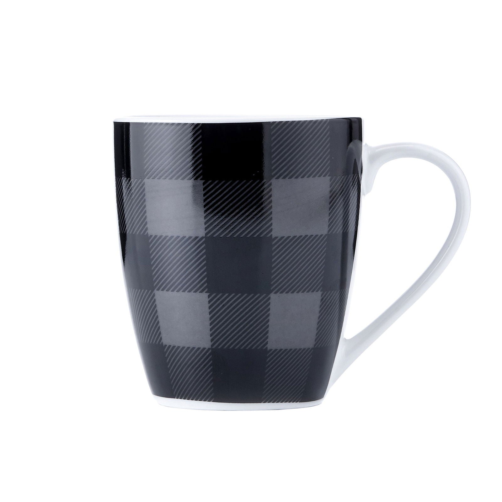 Dinnerware Set 16 Piece Buffalo Plaid Grey/Black, Service for 4 - www.Shopthatapp.com