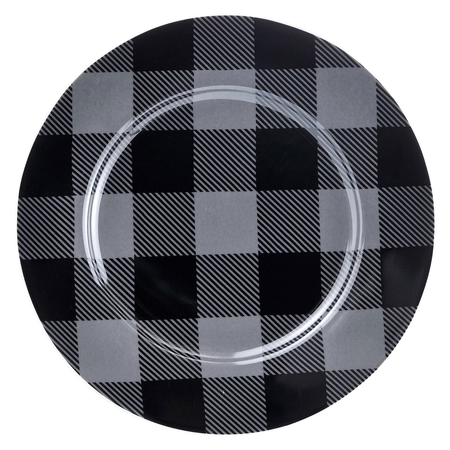 Dinnerware Set 16 Piece Buffalo Plaid Grey/Black, Service for 4 - www.Shopthatapp.com