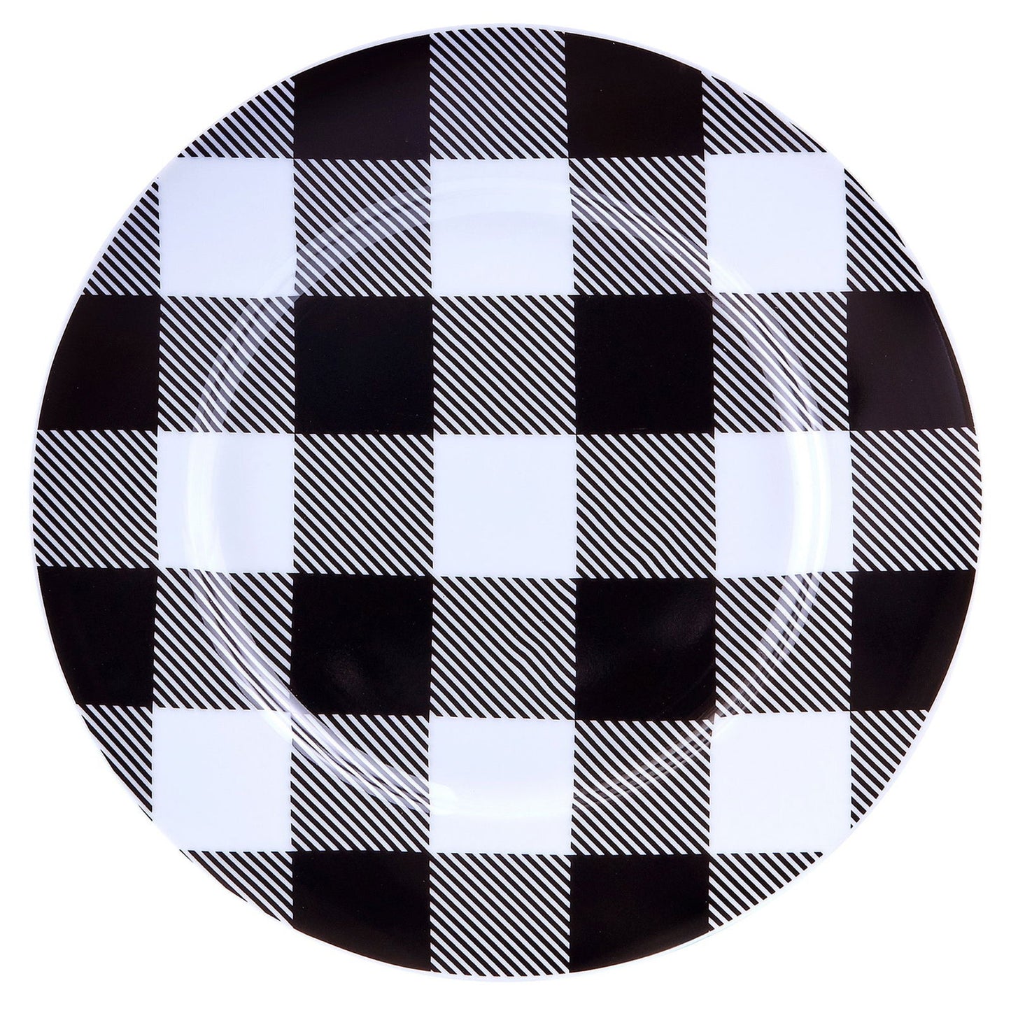 Dinnerware Set 16 Piece Buffalo Plaid White/Black, Service for 4 - www.Shopthatapp.com