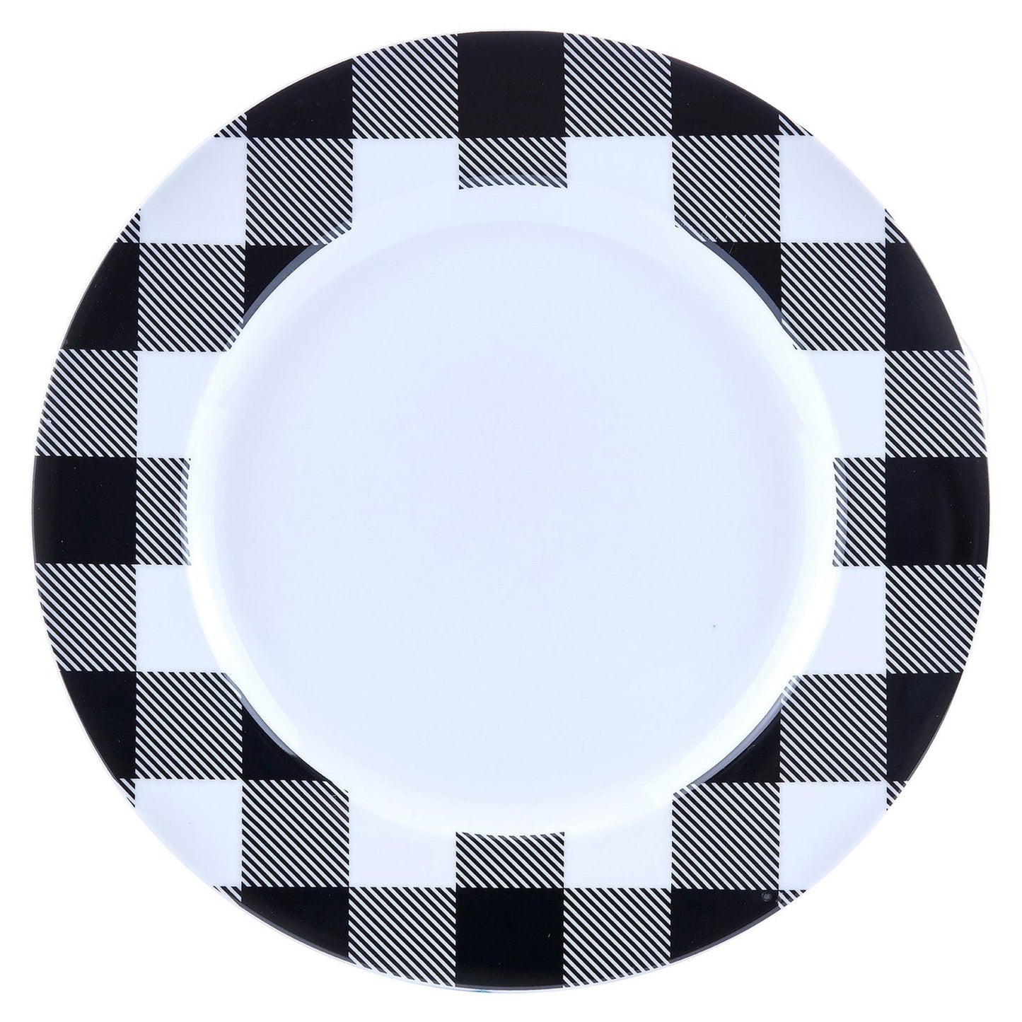 Dinnerware Set 16 Piece Buffalo Plaid White/Black, Service for 4 - www.Shopthatapp.com