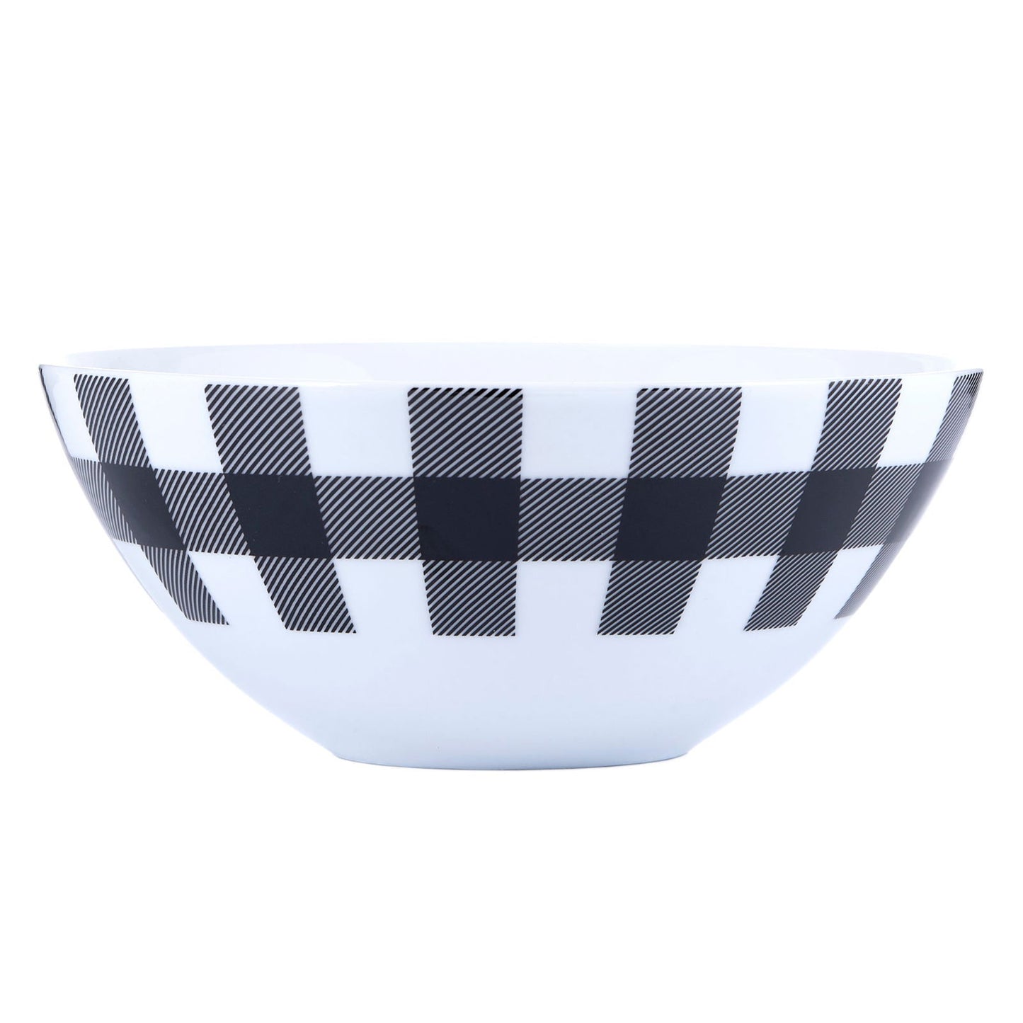 Dinnerware Set 16 Piece Buffalo Plaid White/Black, Service for 4 - www.Shopthatapp.com