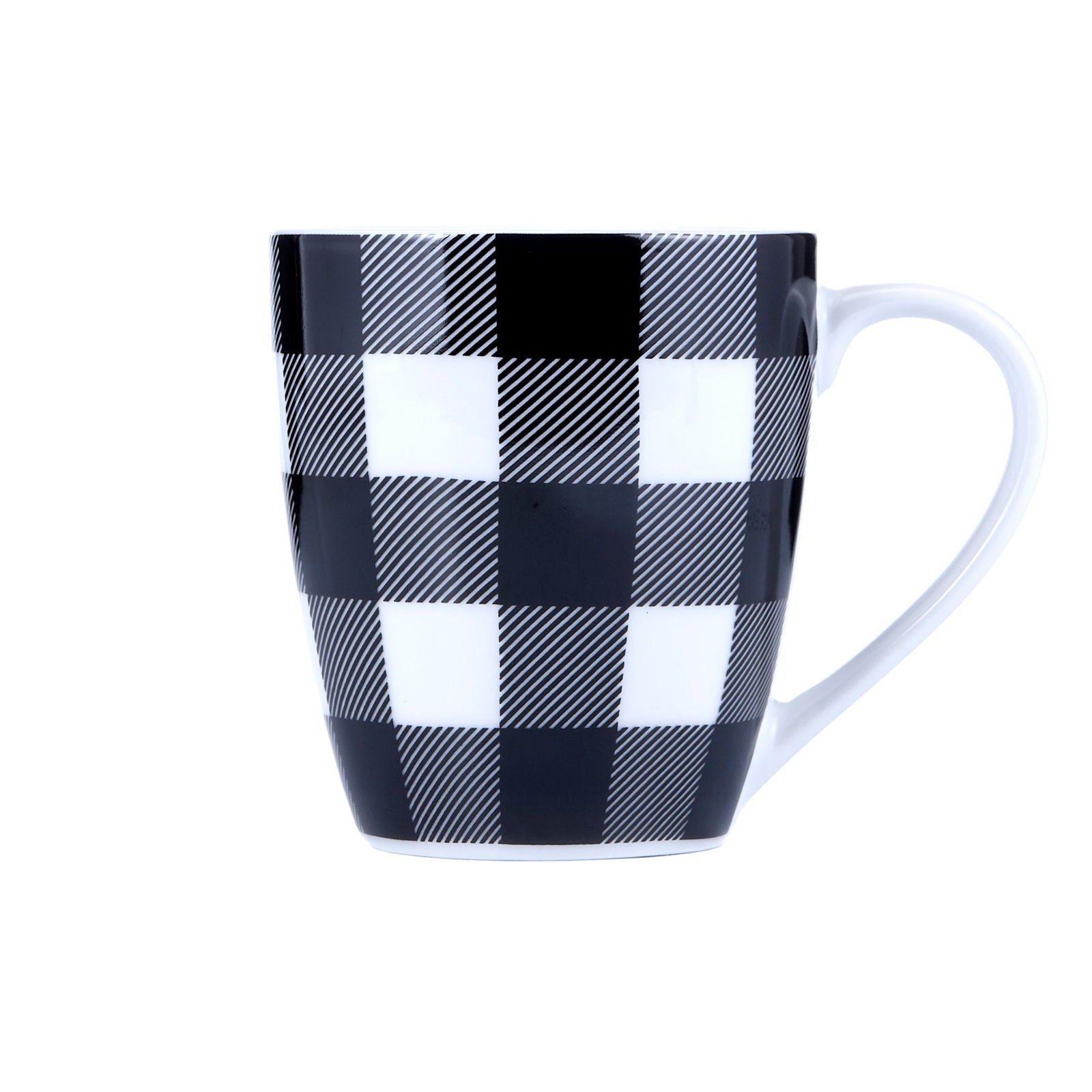 Dinnerware Set 16 Piece Buffalo Plaid White/Black, Service for 4 - www.Shopthatapp.com