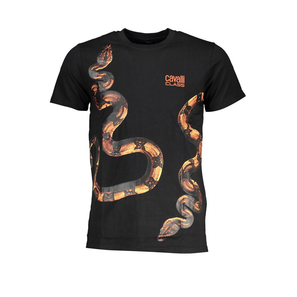 Cavalli Class Black Cotton T-Shirt - www.Shopthatapp.com