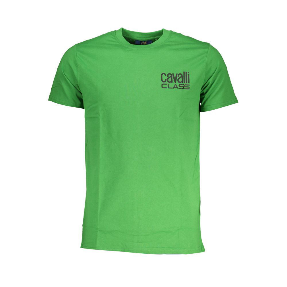 Cavalli Class Green Cotton T-Shirt - www.Shopthatapp.com