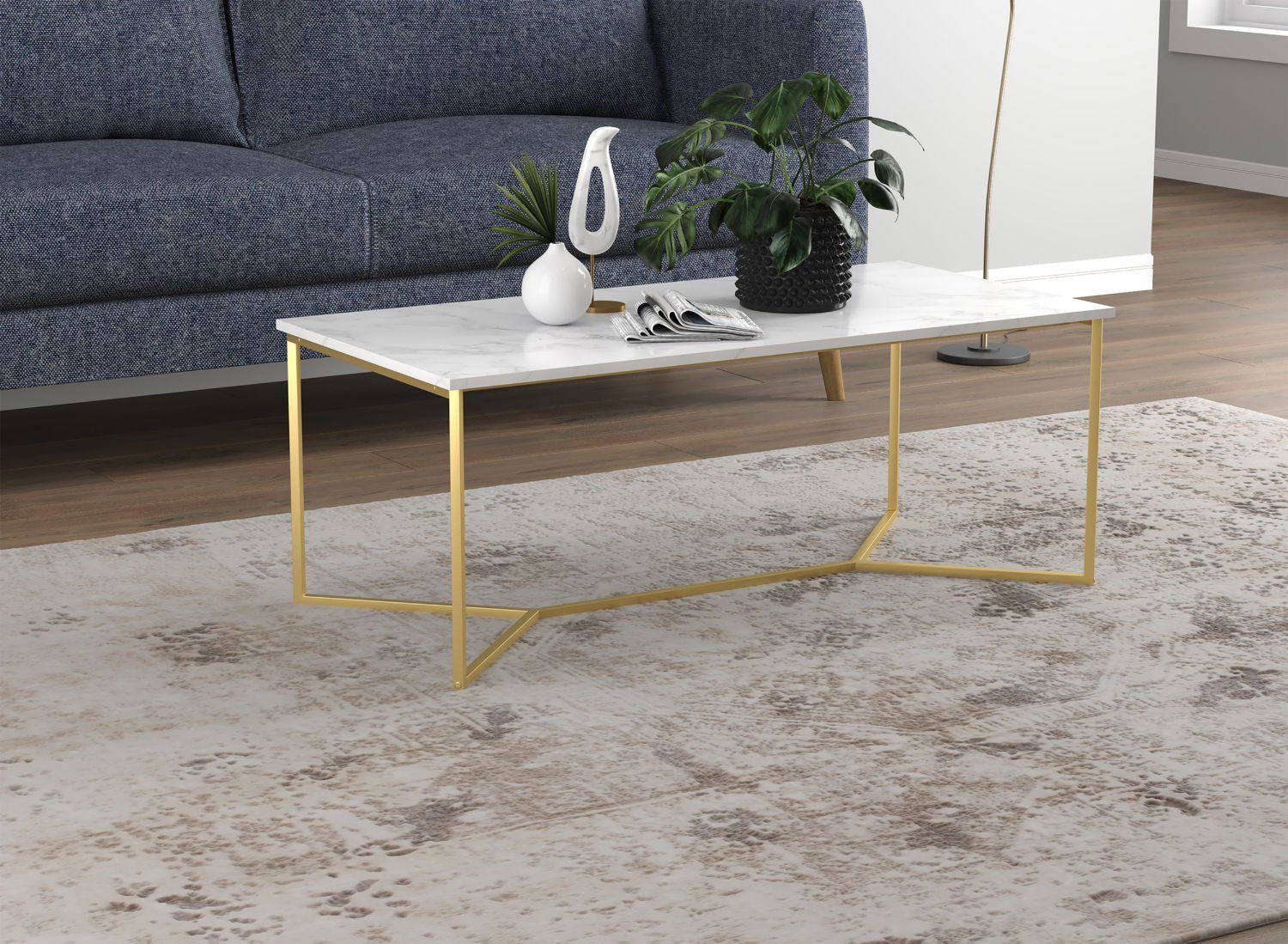 Coffee Table Marble Gold Metal - www.Shopthatapp.com