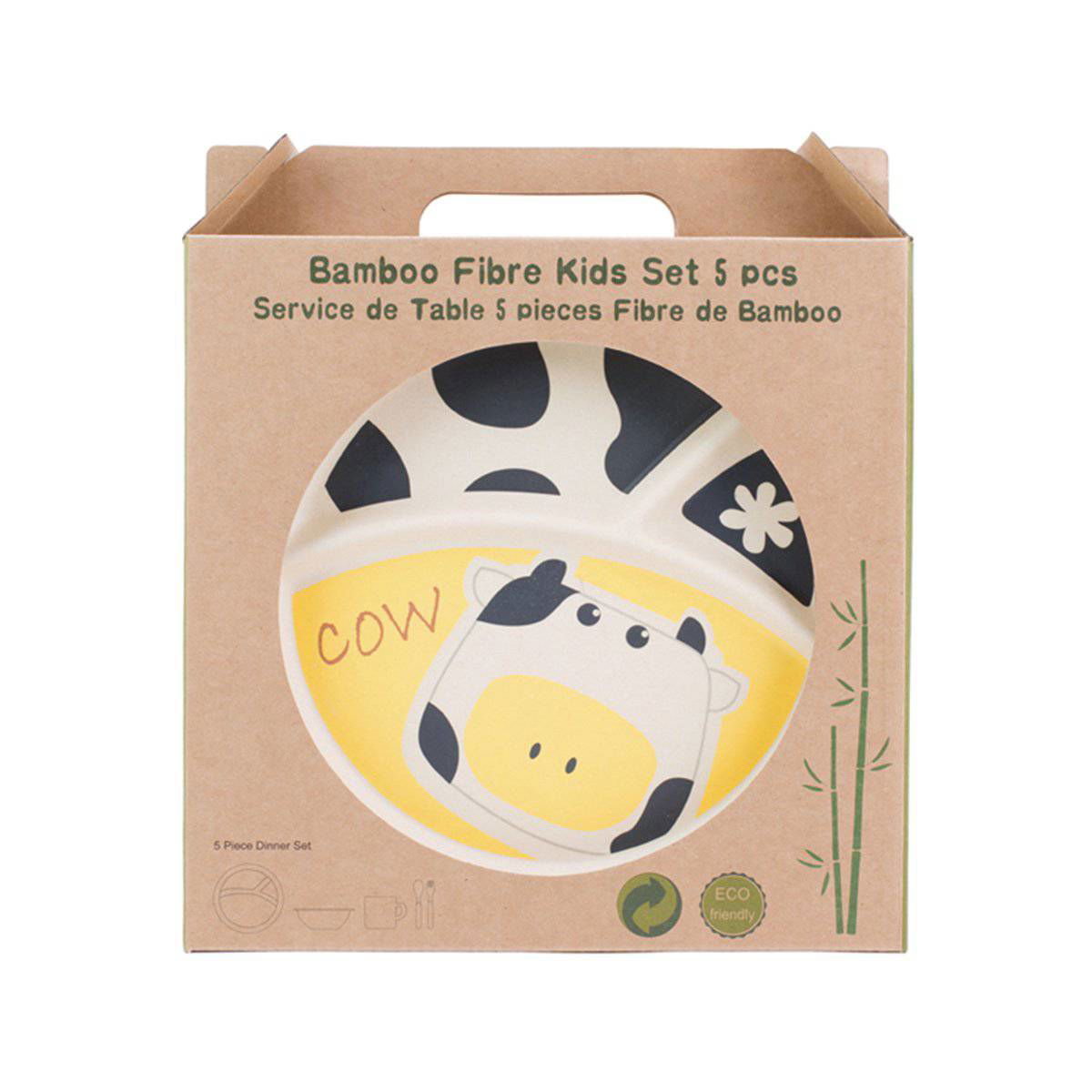 Cow -5pcs Kids Dinnerware Set - www.Shopthatapp.com