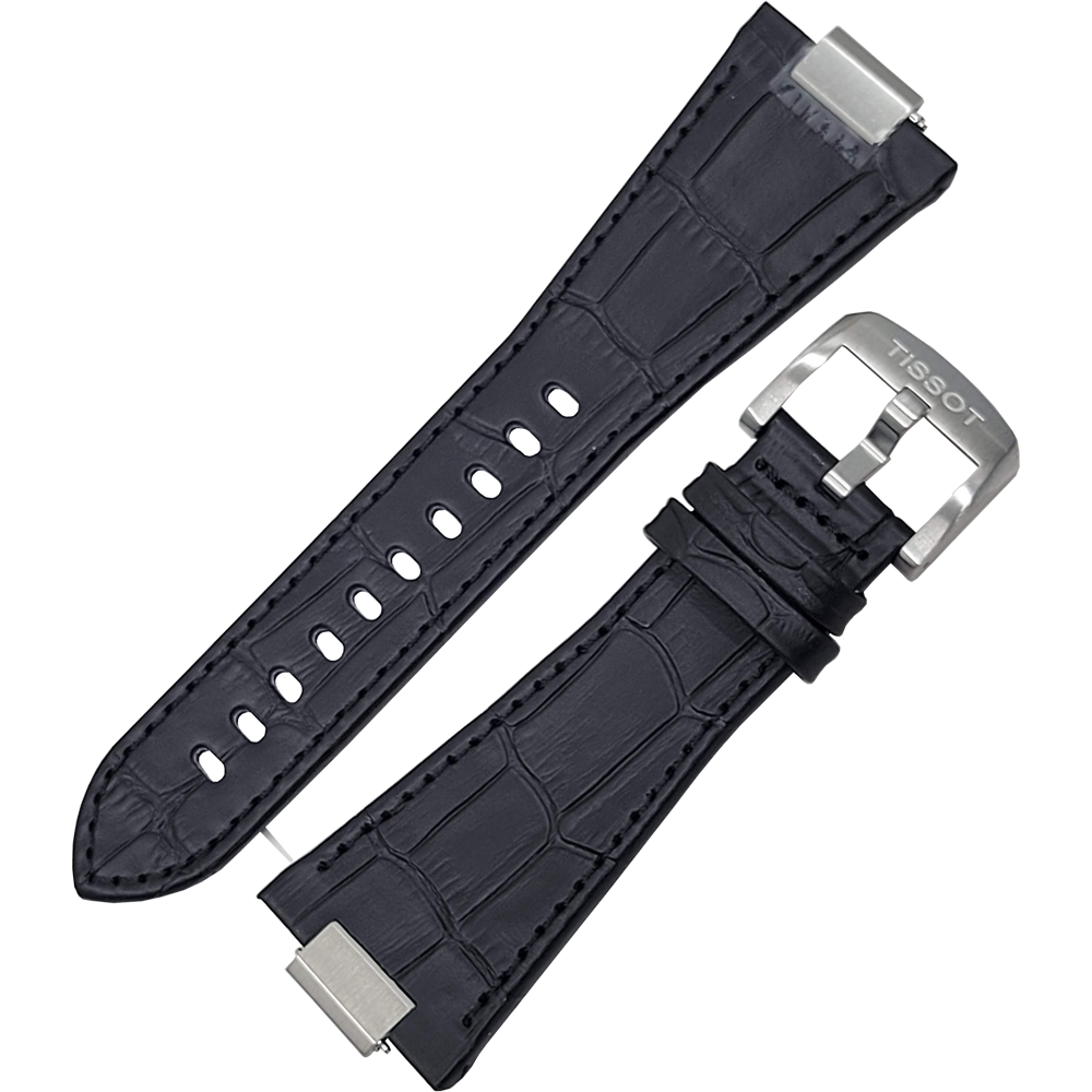 TISSOT Black PRX Strap with Quick-Release in Alligator/Crocodile Grain - www.Shopthatapp.com