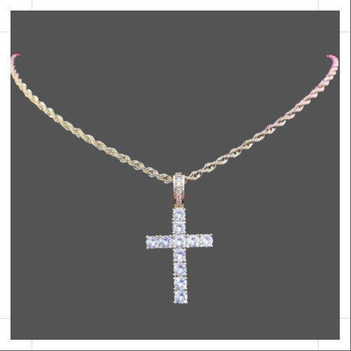 Cross Rope Chain - Gold - www.Shopthatapp.com