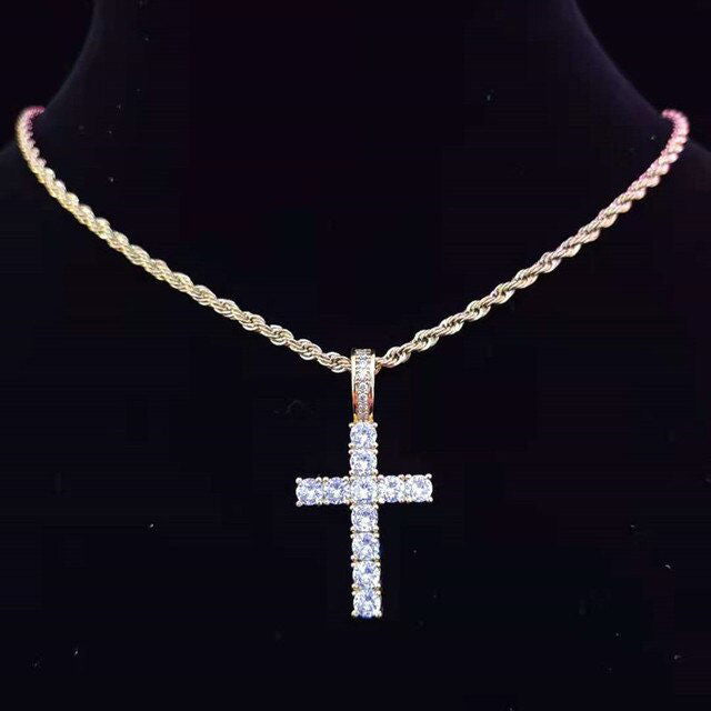 Cross Rope Chain - Gold - www.Shopthatapp.com