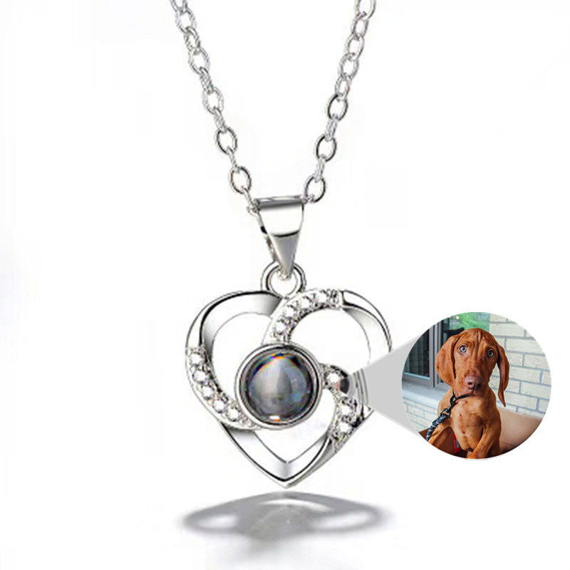 Custom Pet Photo Heart Necklace - www.Shopthatapp.com