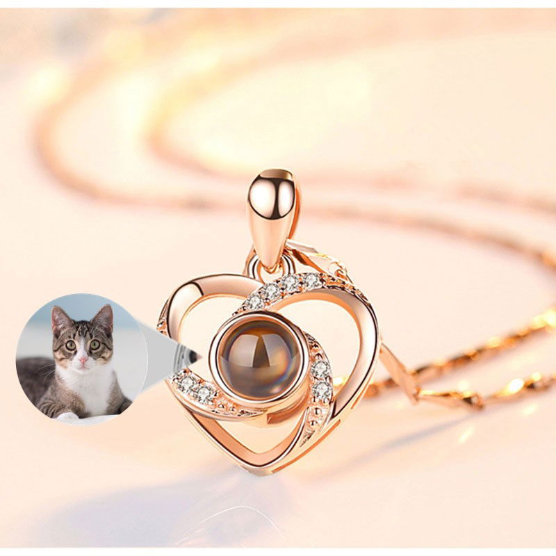 Custom Pet Photo Heart Necklace - www.Shopthatapp.com