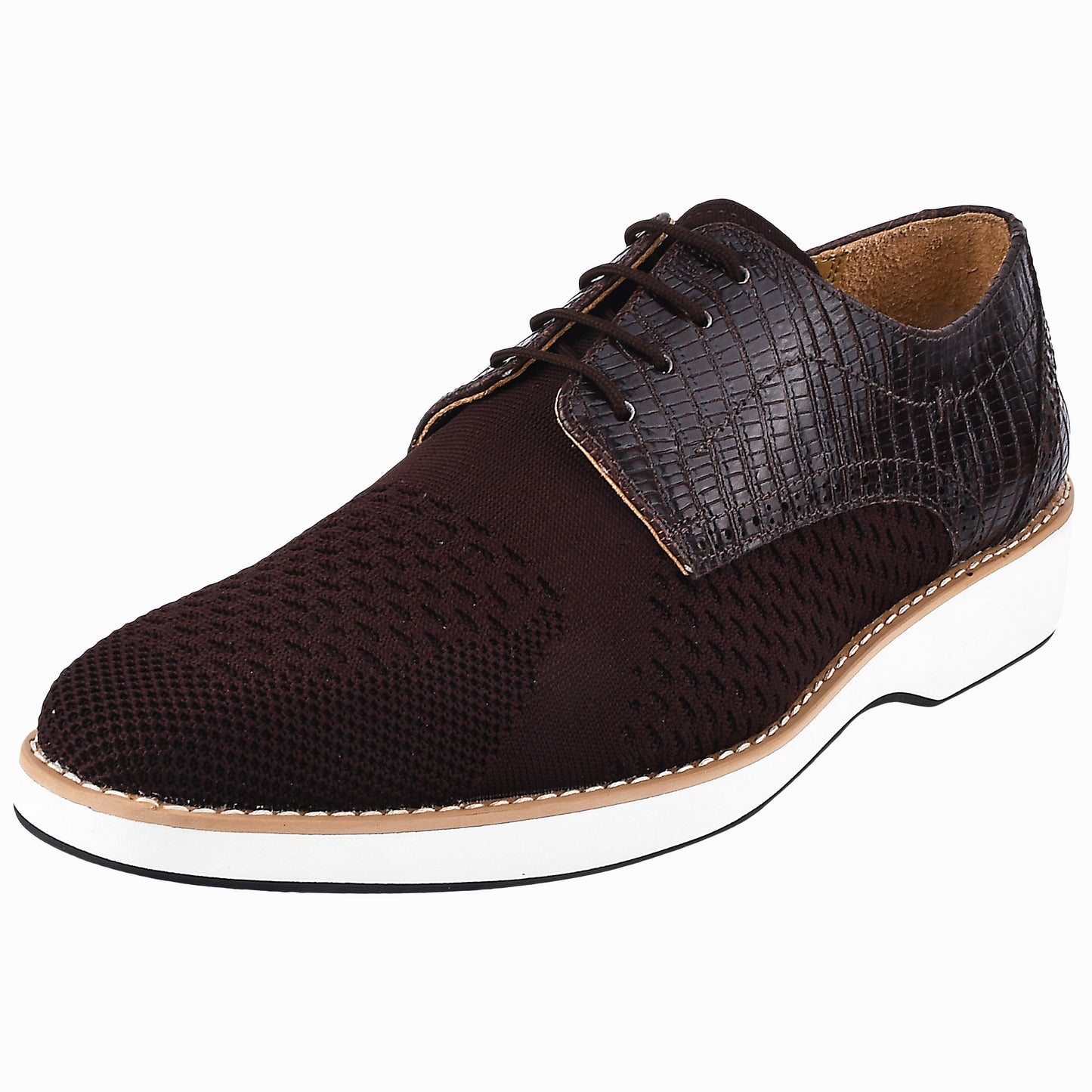 Gutta Lizard Print Leather Textile Casual Sneakers - www.Shopthatapp.com