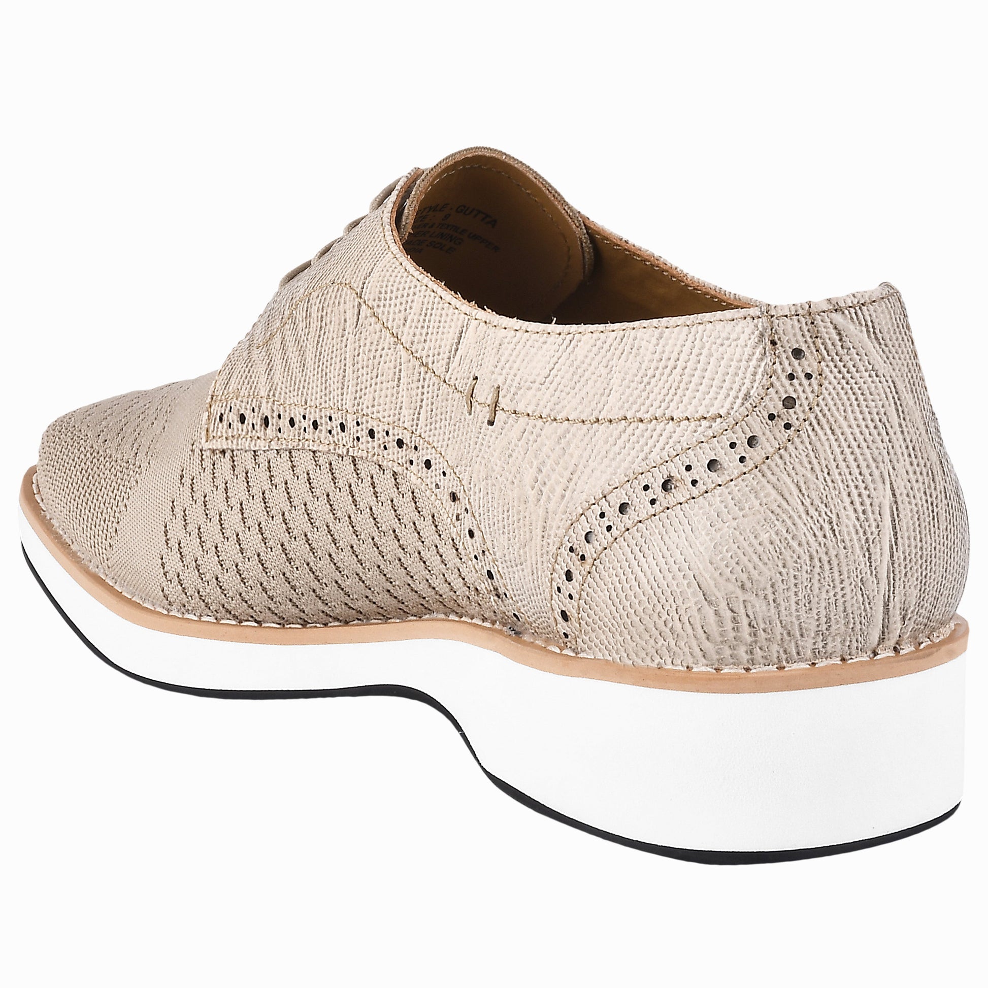 Gutta Lizard Print Leather Textile Casual Sneakers - www.Shopthatapp.com