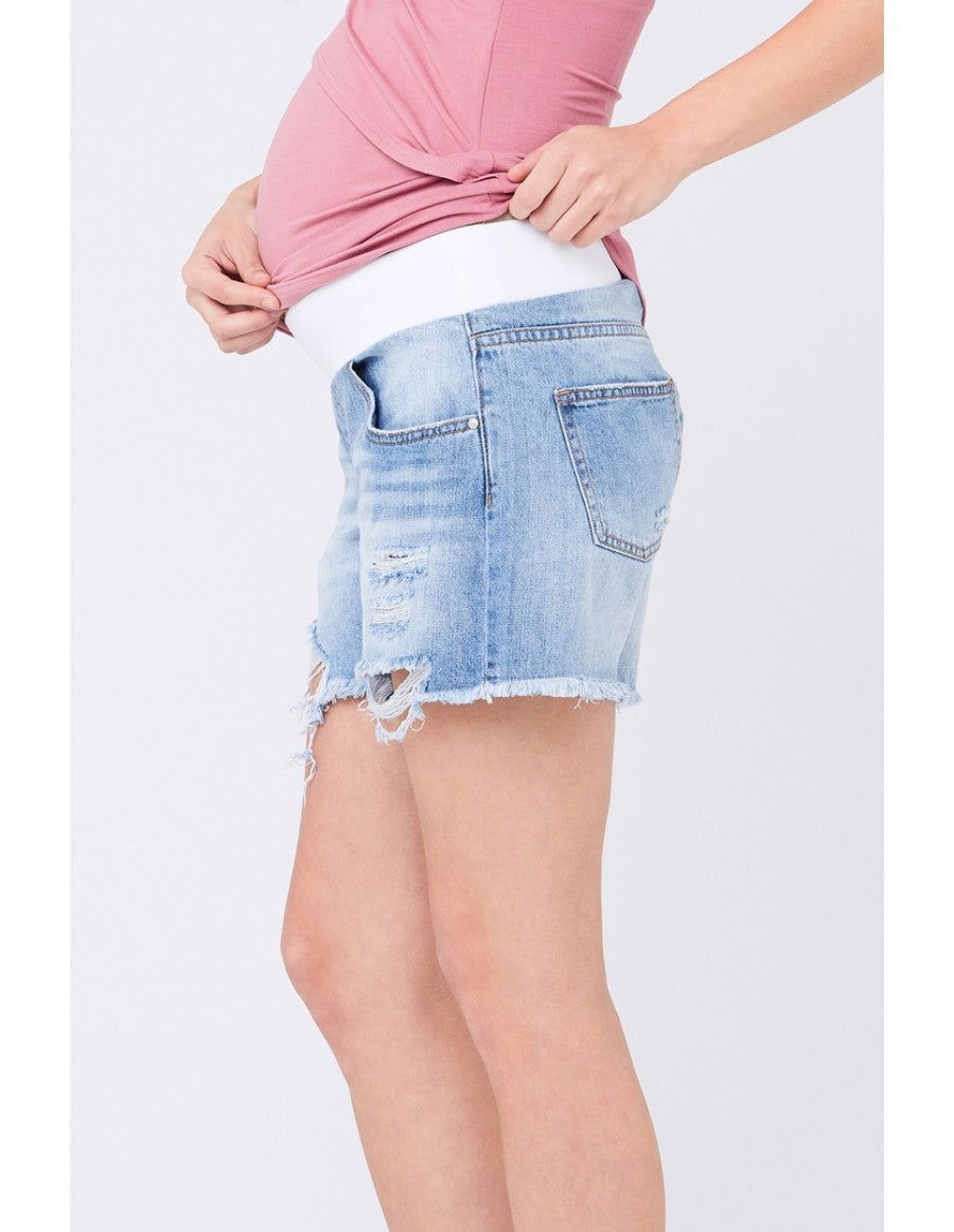 Distressed Denim Shorts - www.Shopthatapp.com