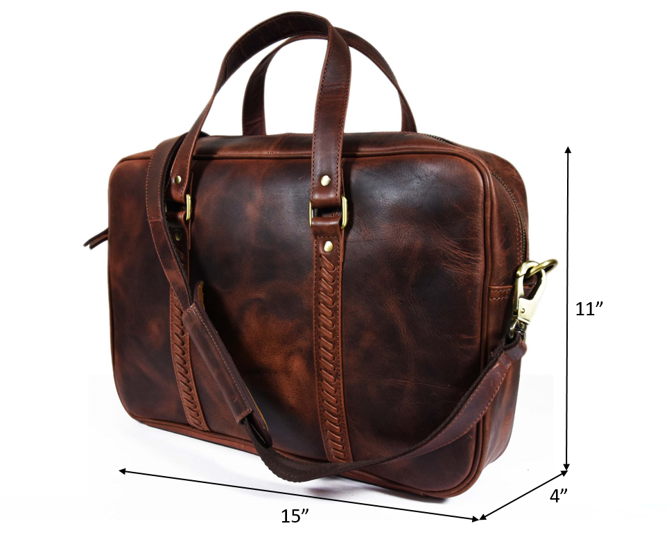 Fairfield Leather Briefcase - Walnut - www.Shopthatapp.com