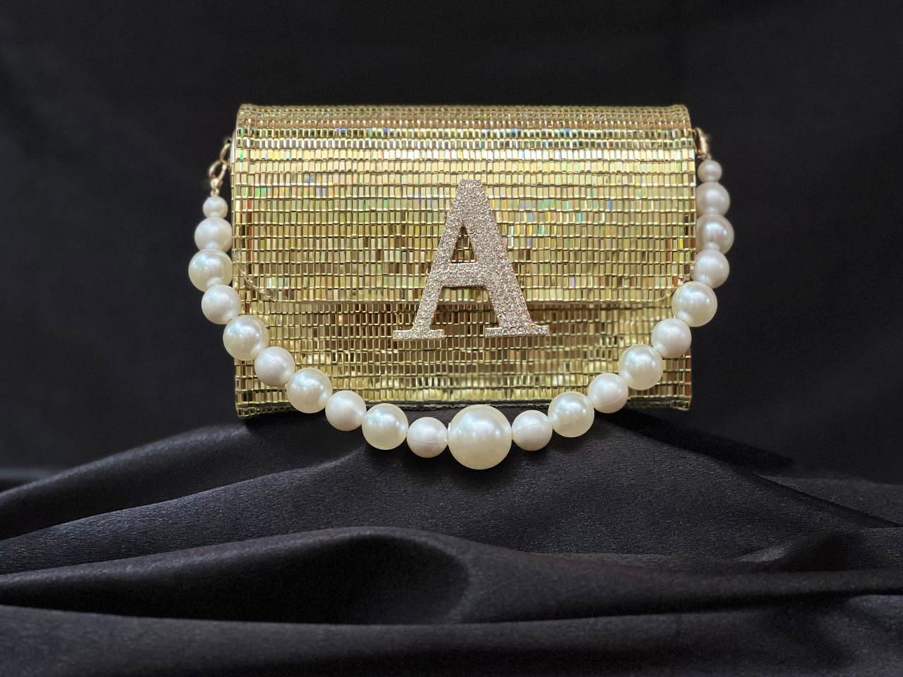 GOLD Alpha Clutch Bag - www.Shopthatapp.com