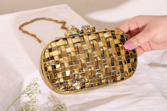 GRACE gold clutch bag - www.Shopthatapp.com