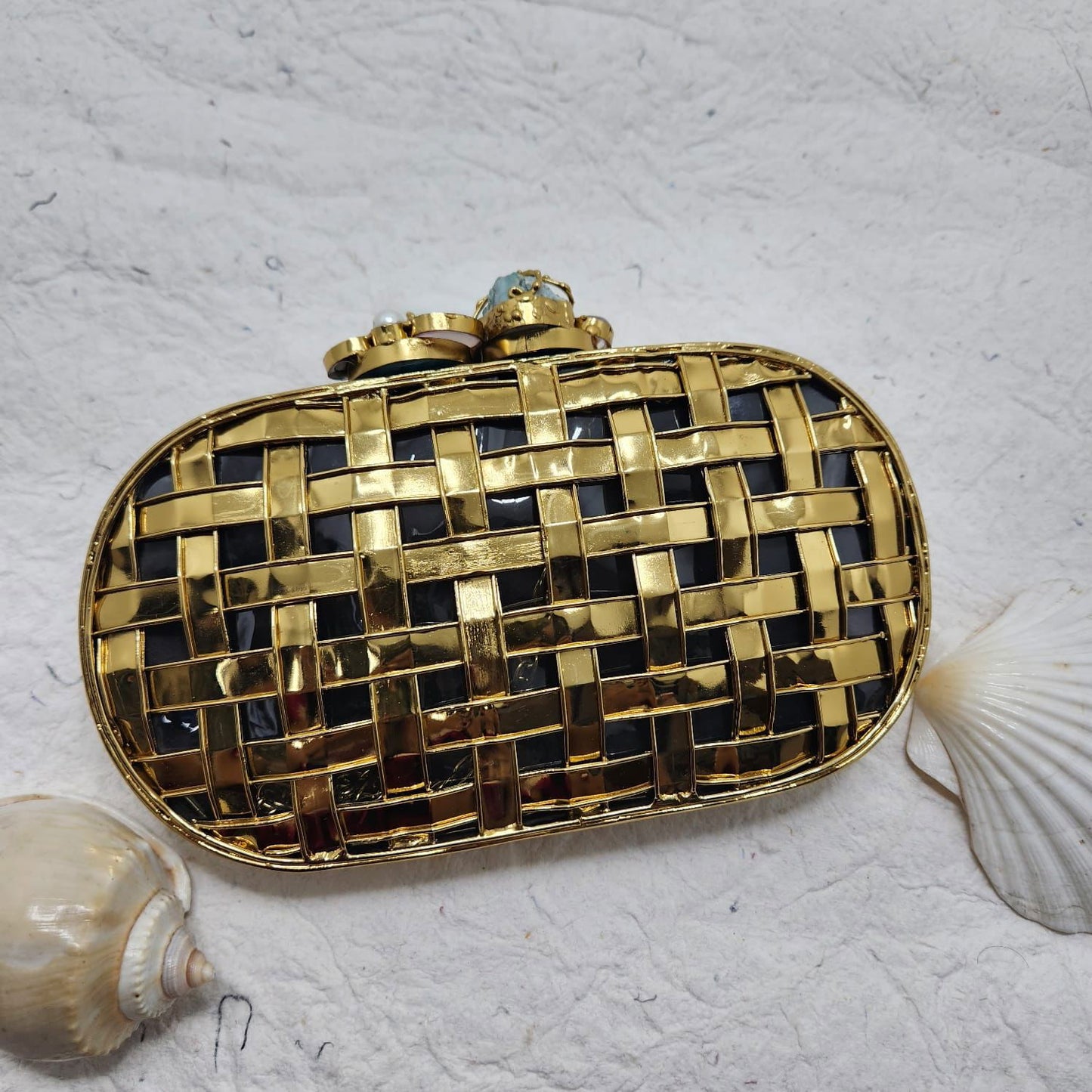 GRACE gold clutch bag - www.Shopthatapp.com