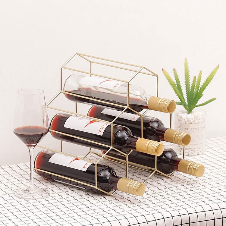 Geometric Wine Rack - www.Shopthatapp.com