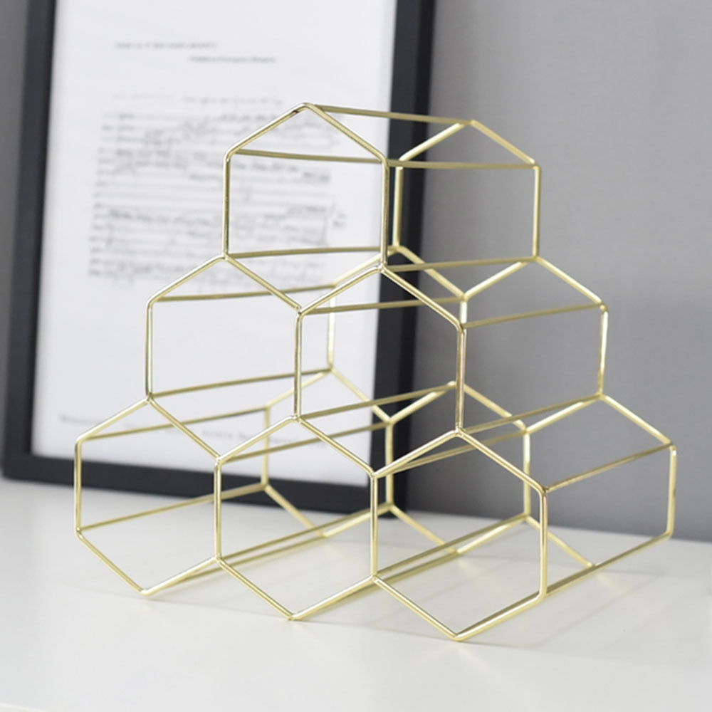 Geometric Wine Rack - www.Shopthatapp.com