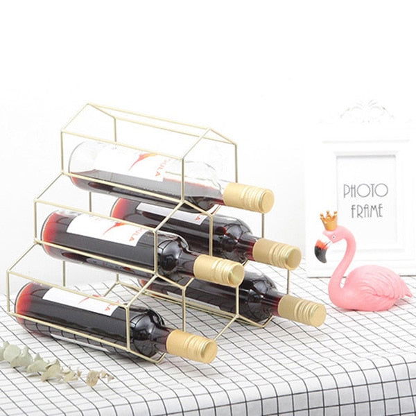 Geometric Wine Rack - www.Shopthatapp.com