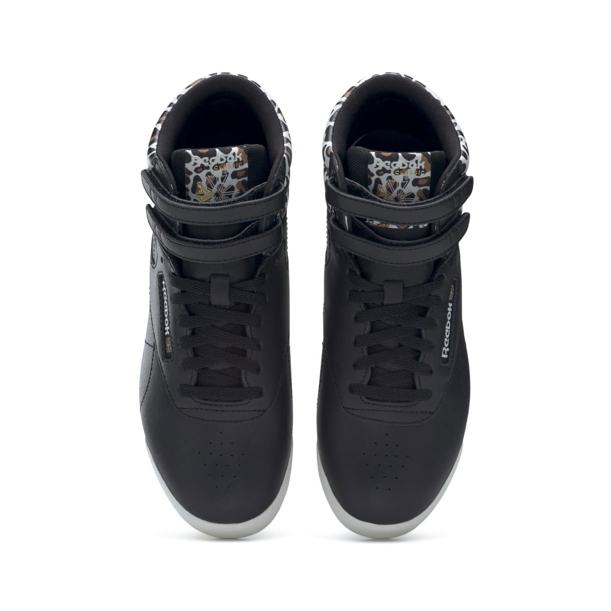 REEBOK HP6446 F/S HI JR'S (Medium) Black/Shara/Gold Leather Lifestyle Shoes - www.Shopthatapp.com