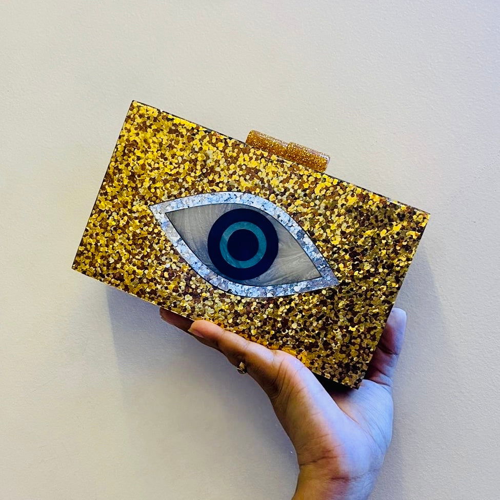 Golden Evil Eye Clutch - www.Shopthatapp.com