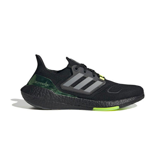 ADIDAS GX5917 ULTRABOOST 22 MN'S (Medium) Black/Metallic/Green Primeknit Running Shoes - www.Shopthatapp.com