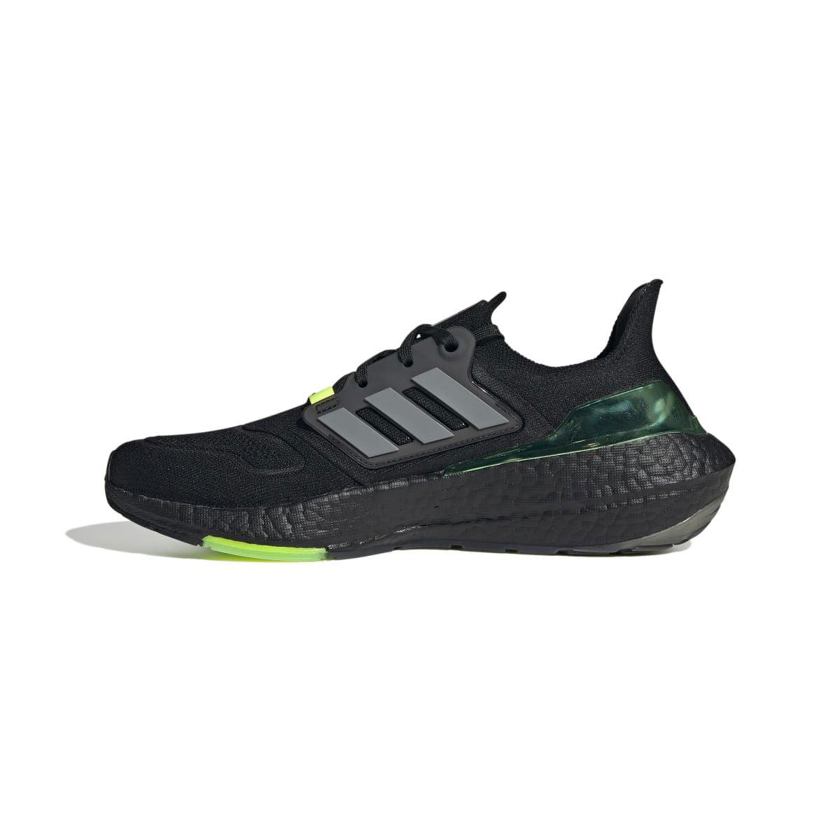 ADIDAS GX5917 ULTRABOOST 22 MN'S (Medium) Black/Metallic/Green Primeknit Running Shoes - www.Shopthatapp.com