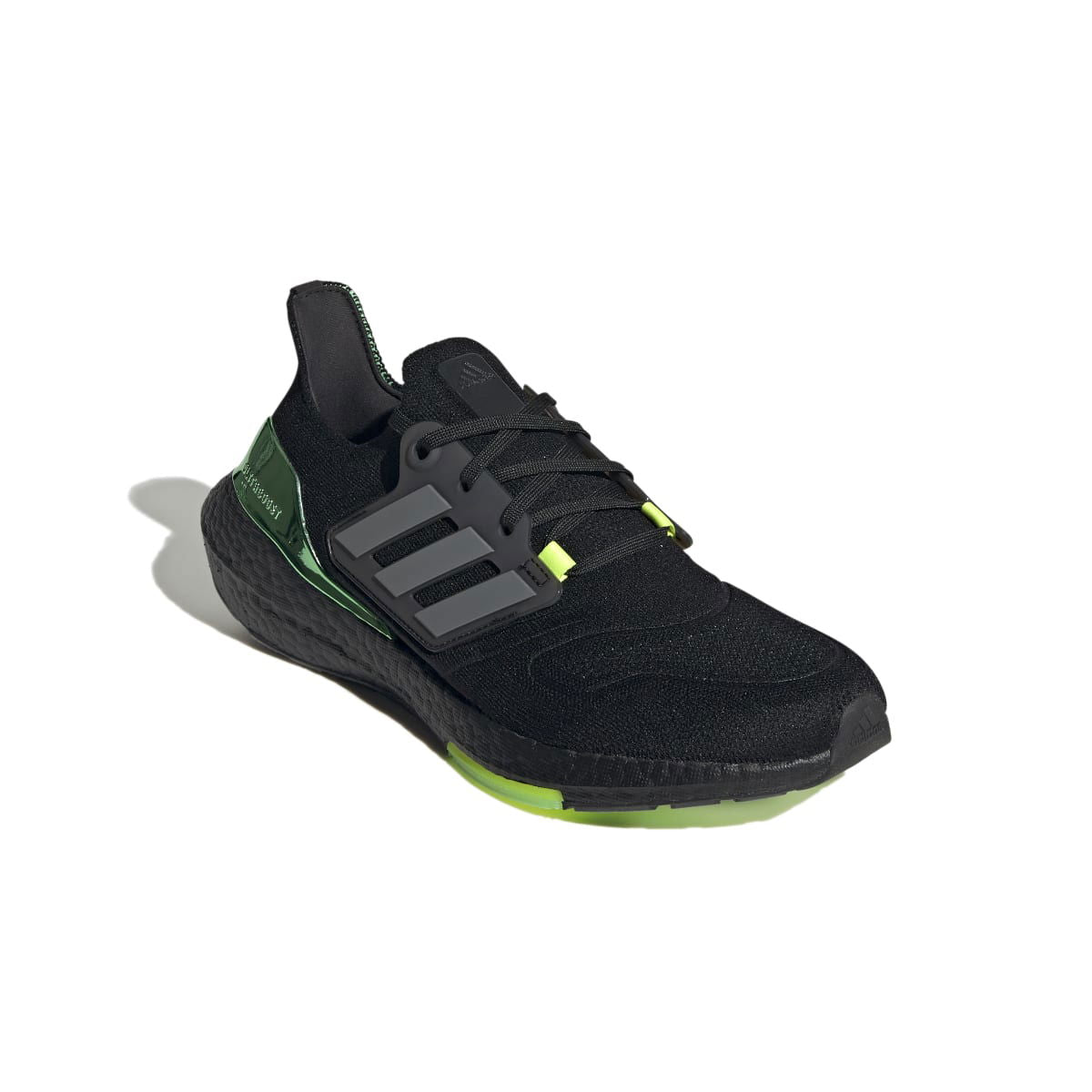 ADIDAS GX5917 ULTRABOOST 22 MN'S (Medium) Black/Metallic/Green Primeknit Running Shoes - www.Shopthatapp.com