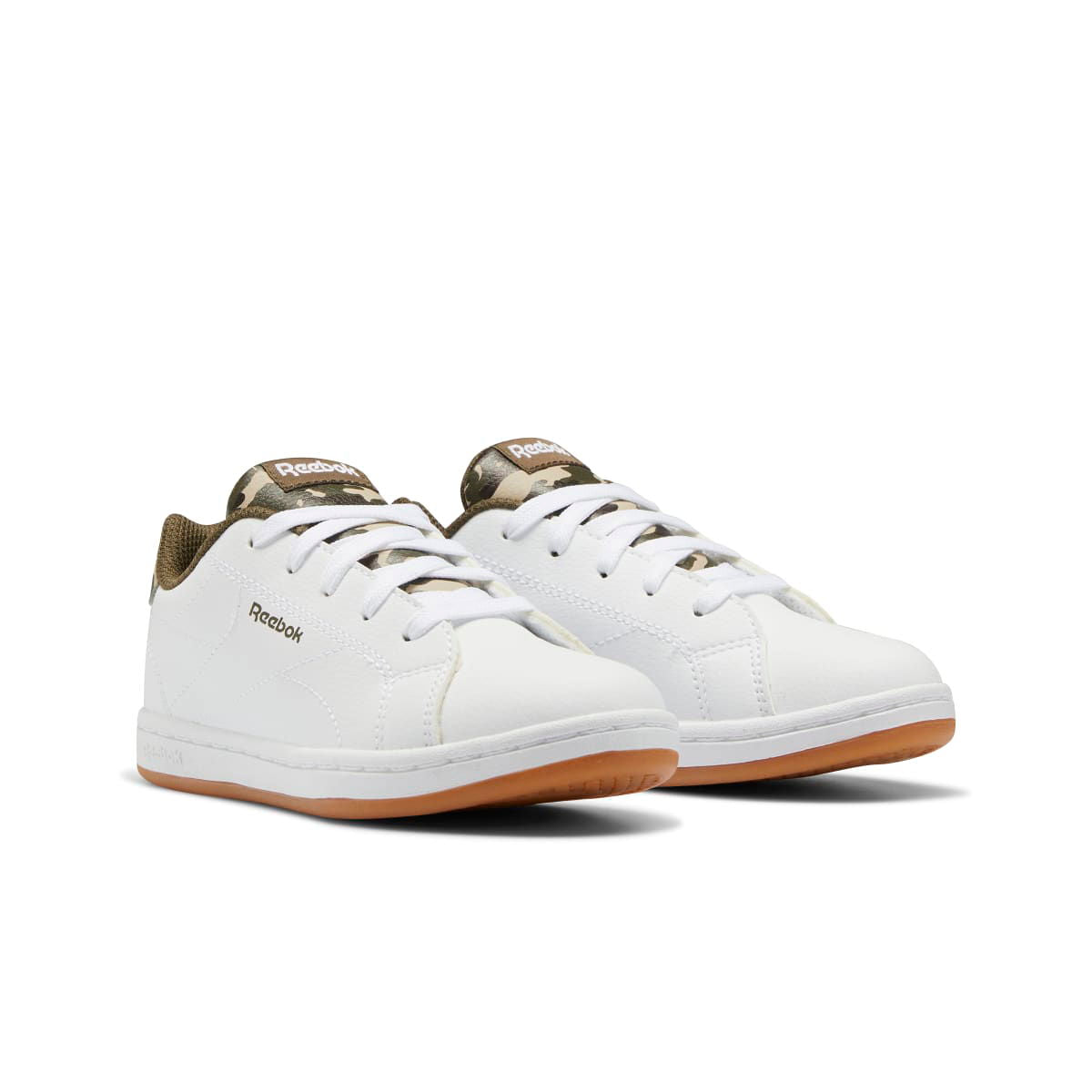 REEBOK GY8489 ROYAL COMPLETE CLN 2.0 JR'S (Medium) White/White/Green Synthetic Lifestyle Shoes - www.Shopthatapp.com