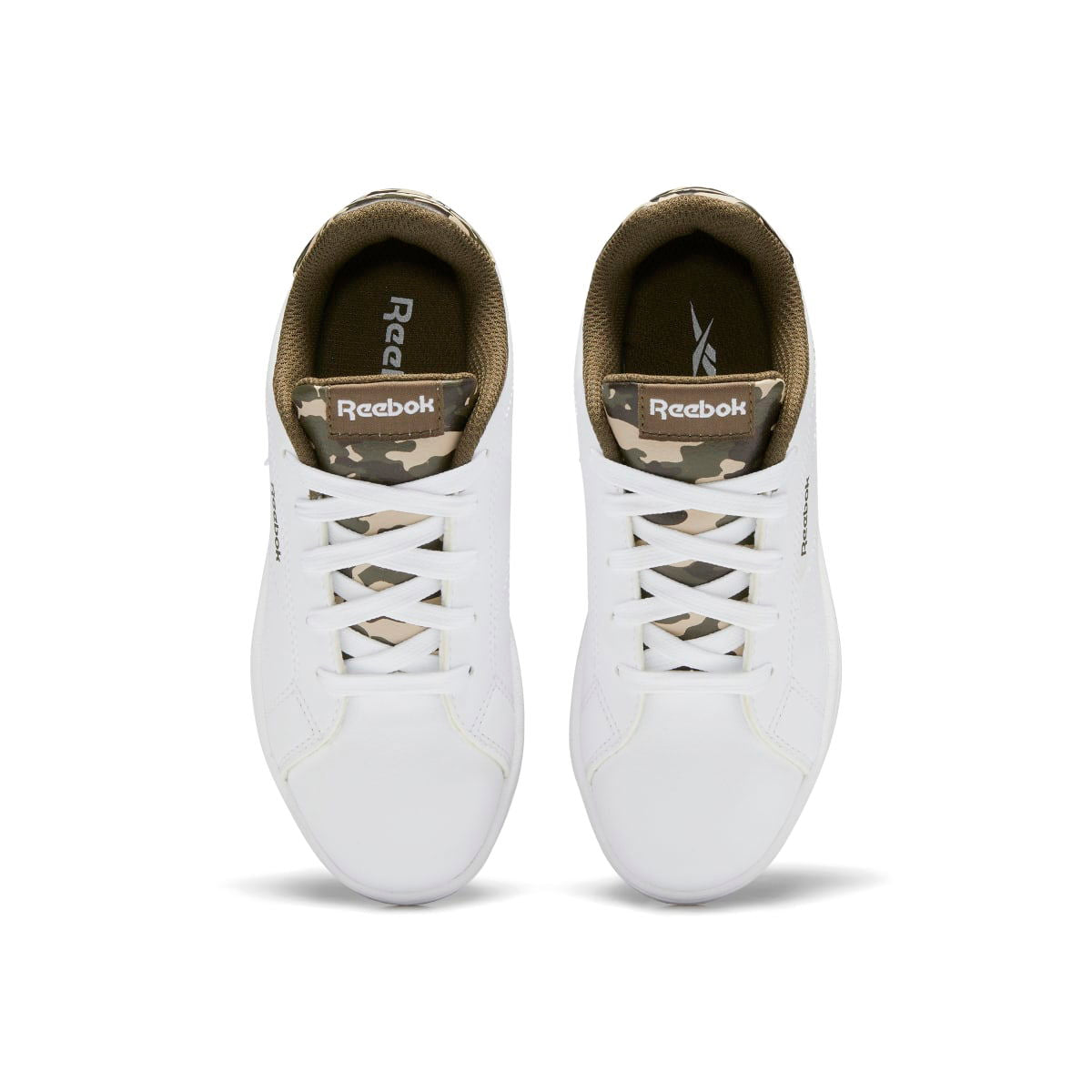 REEBOK GY8489 ROYAL COMPLETE CLN 2.0 JR'S (Medium) White/White/Green Synthetic Lifestyle Shoes - www.Shopthatapp.com