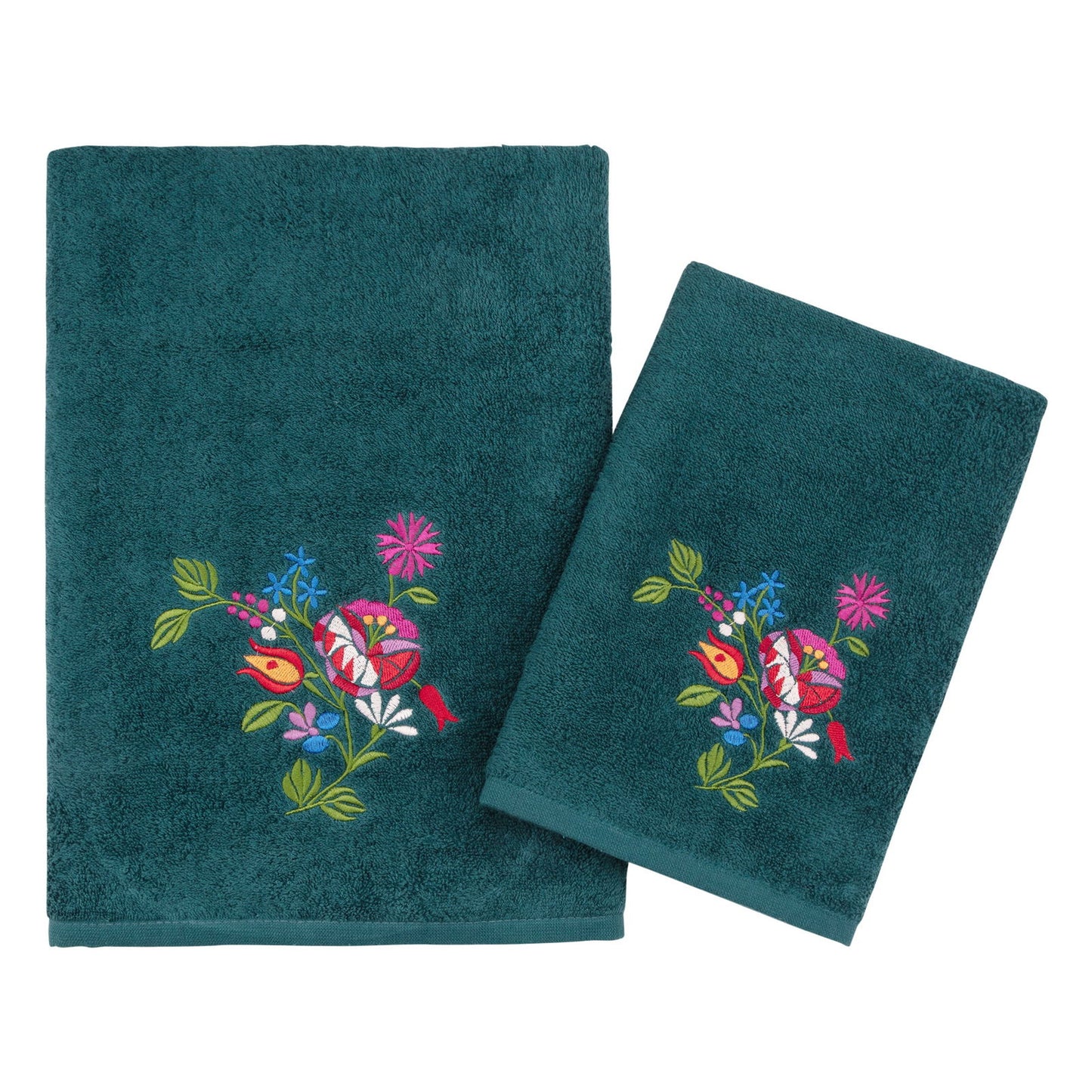 Green Tropical Embroidered Towels - www.Shopthatapp.com