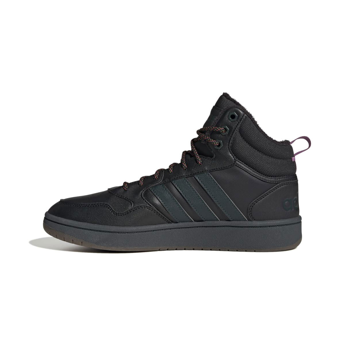 ADIDAS GZ6681 HOOPS MID 3.0 WINTERIZED MN'S (Medium) Black/Green/Gum Synthetic Leather Basketball Shoes - www.Shopthatapp.com