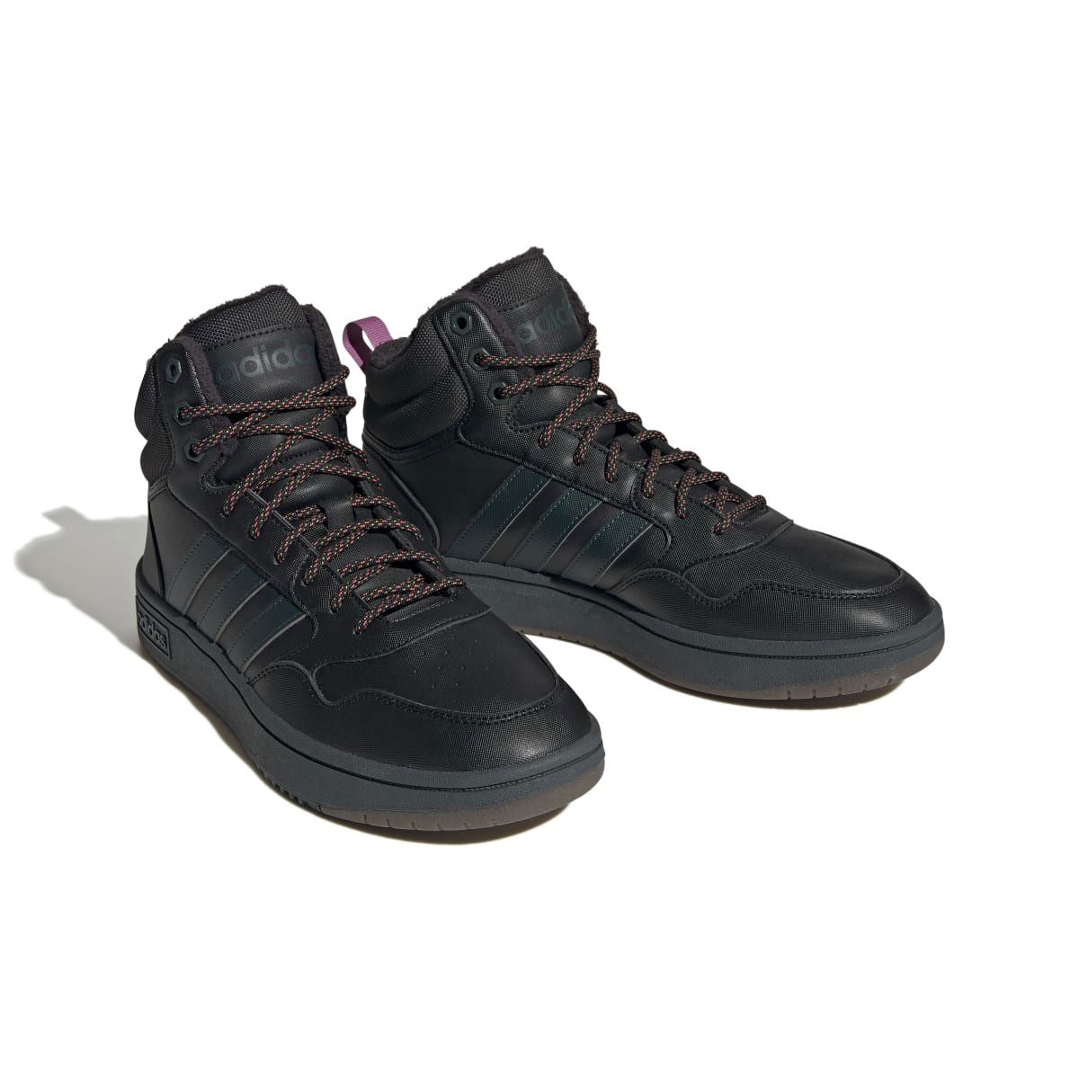 ADIDAS GZ6681 HOOPS MID 3.0 WINTERIZED MN'S (Medium) Black/Green/Gum Synthetic Leather Basketball Shoes - www.Shopthatapp.com