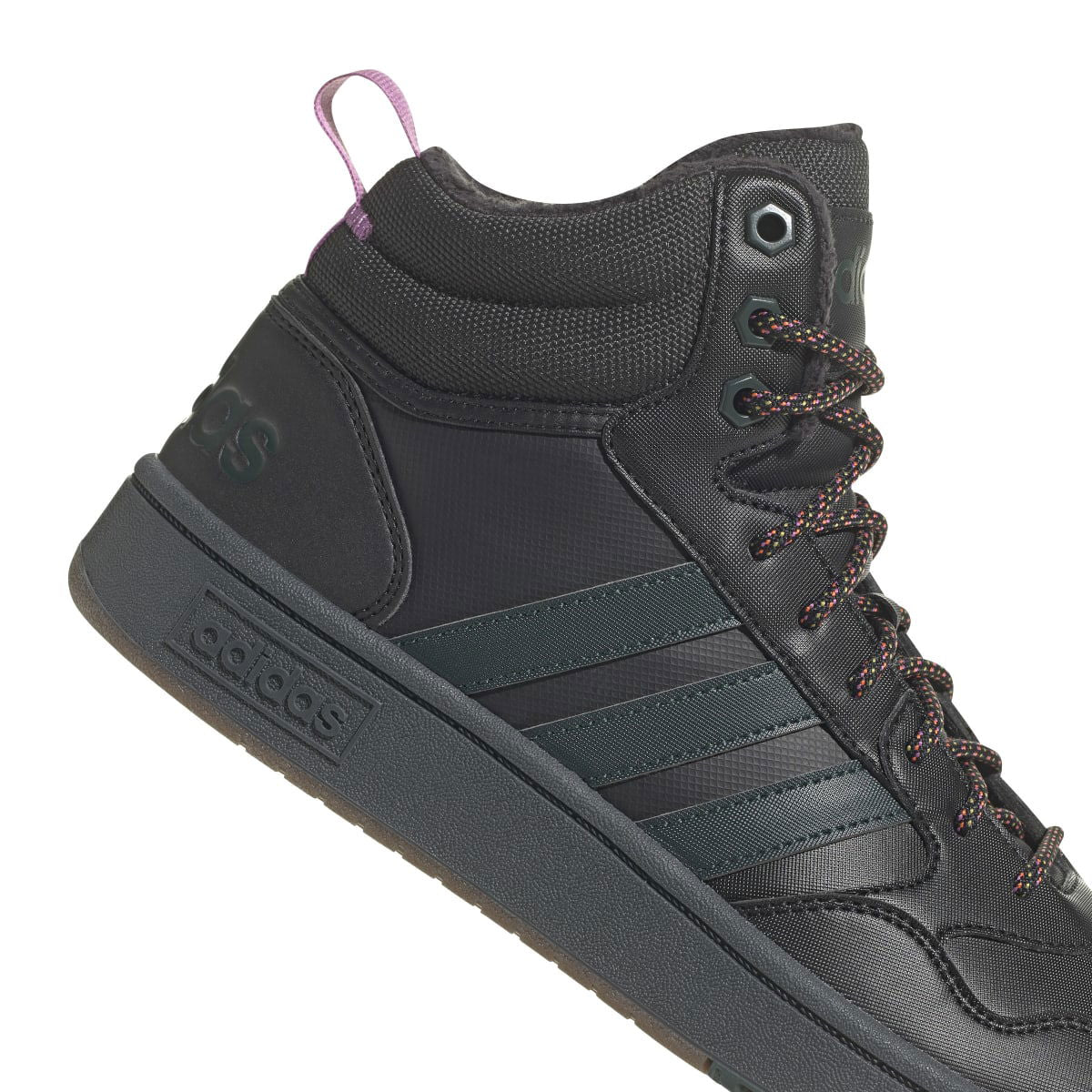 ADIDAS GZ6681 HOOPS MID 3.0 WINTERIZED MN'S (Medium) Black/Green/Gum Synthetic Leather Basketball Shoes - www.Shopthatapp.com