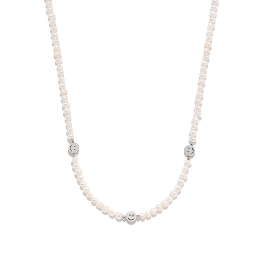 Happy Face Pearl Necklace - www.Shopthatapp.com