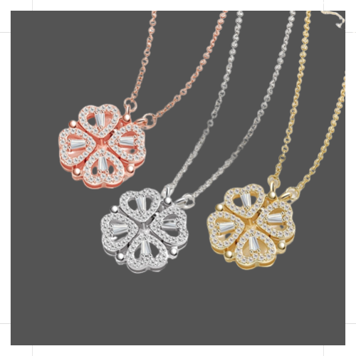 Clover / Heart Pendant Necklace - www.Shopthatapp.com